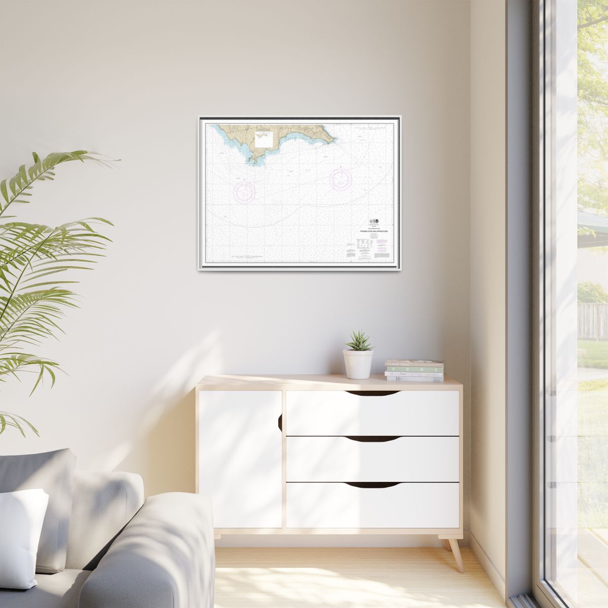 Chart 18764 San Clemente Island Pyramid Cove and approaches - NOAA Nautical Chart Floating Frame Canvas | 32" x 24" | 40" x 30" - White context-1