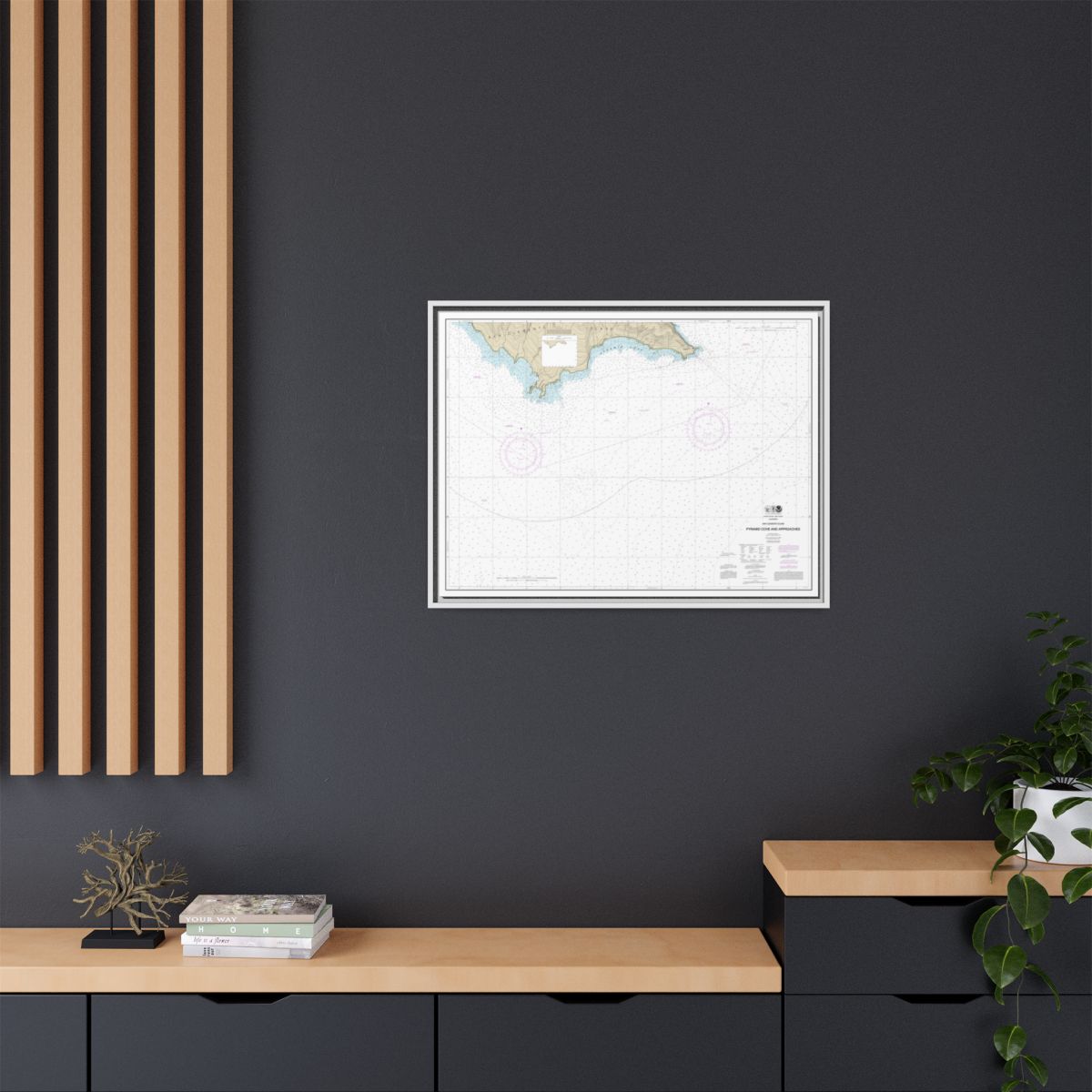 Chart 18764 San Clemente Island Pyramid Cove and approaches - NOAA Nautical Chart Floating Frame Canvas | 32" x 24" | 40" x 30" - White context-2