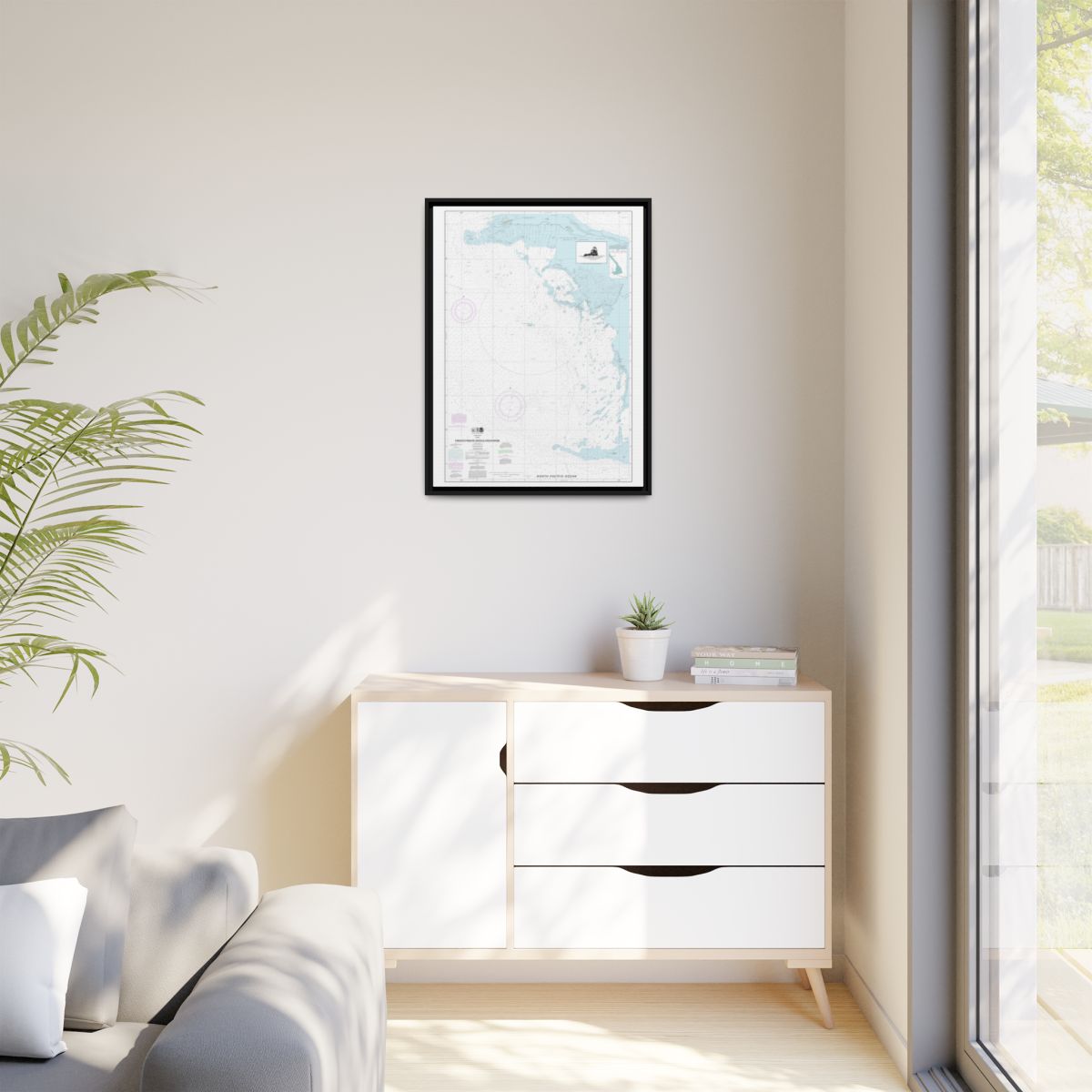 Chart 19402 French Frigate Shoals Anchorage - NOAA Nautical Chart Floating Frame Canvas | 24" x 32" | 30" x 40" - Black context-1