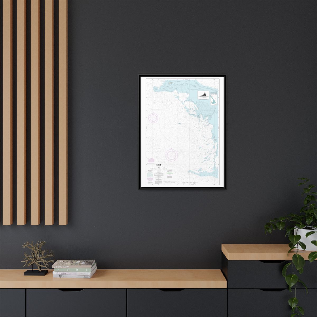 Chart 19402 French Frigate Shoals Anchorage - NOAA Nautical Chart Floating Frame Canvas | 24" x 32" | 30" x 40" - Black context-2