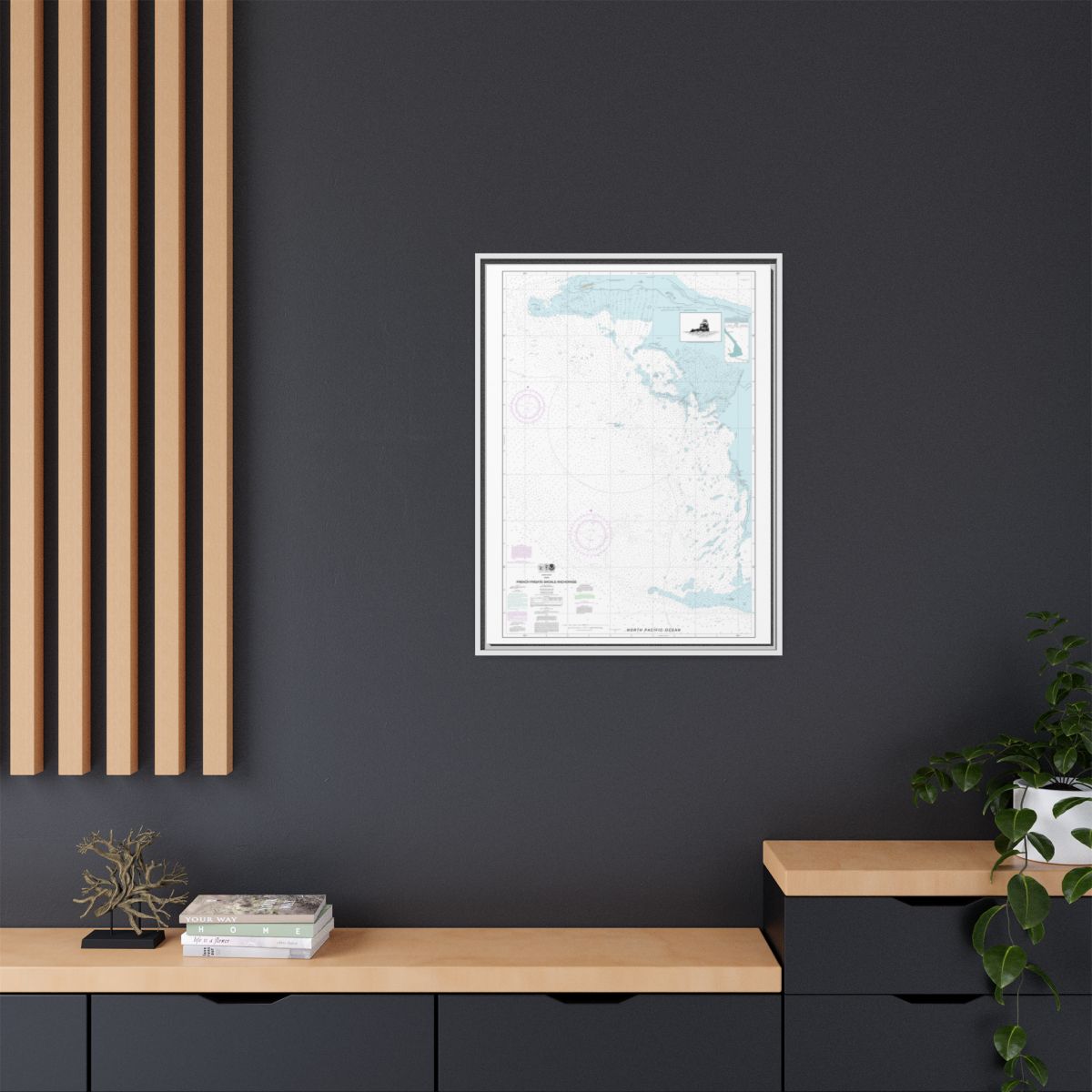 Chart 19402 French Frigate Shoals Anchorage - NOAA Nautical Chart Floating Frame Canvas | 24" x 32" | 30" x 40" - White context-2