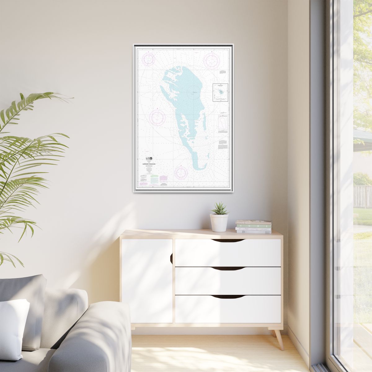 Chart 19421 Gardner Pinnacles and approaches;Gardner Pinnacles - NOAA Nautical Chart Floating Frame Canvas | 20" x 30" | 24" x 36" | 32" x 48" - White context-1
