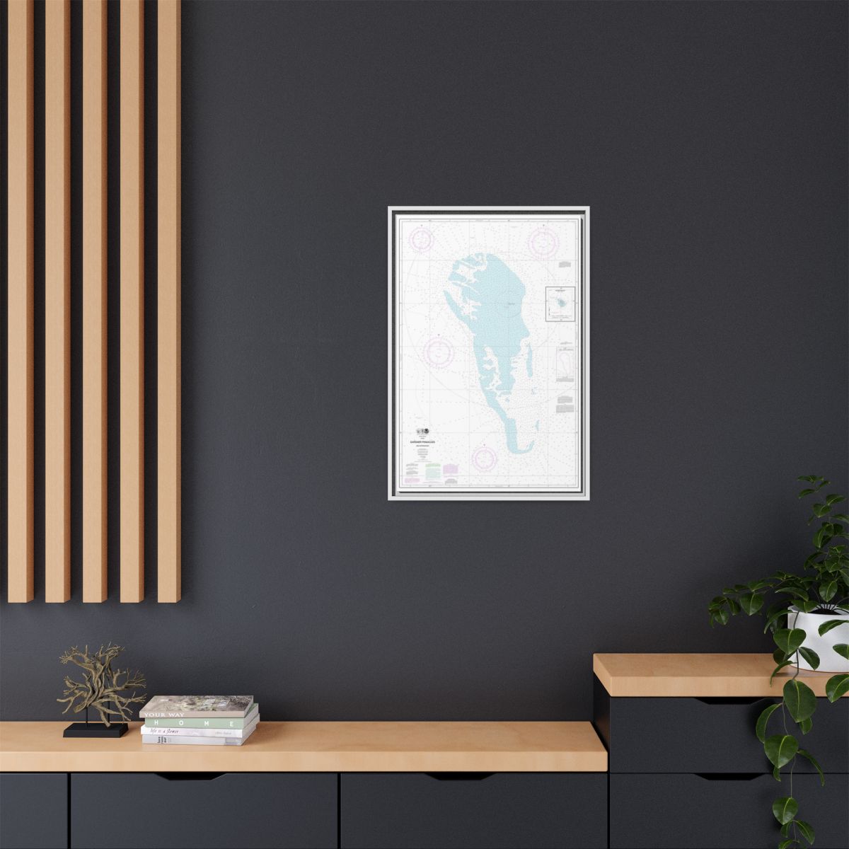 Chart 19421 Gardner Pinnacles and approaches;Gardner Pinnacles - NOAA Nautical Chart Floating Frame Canvas | 20" x 30" | 24" x 36" | 32" x 48" - White context-2