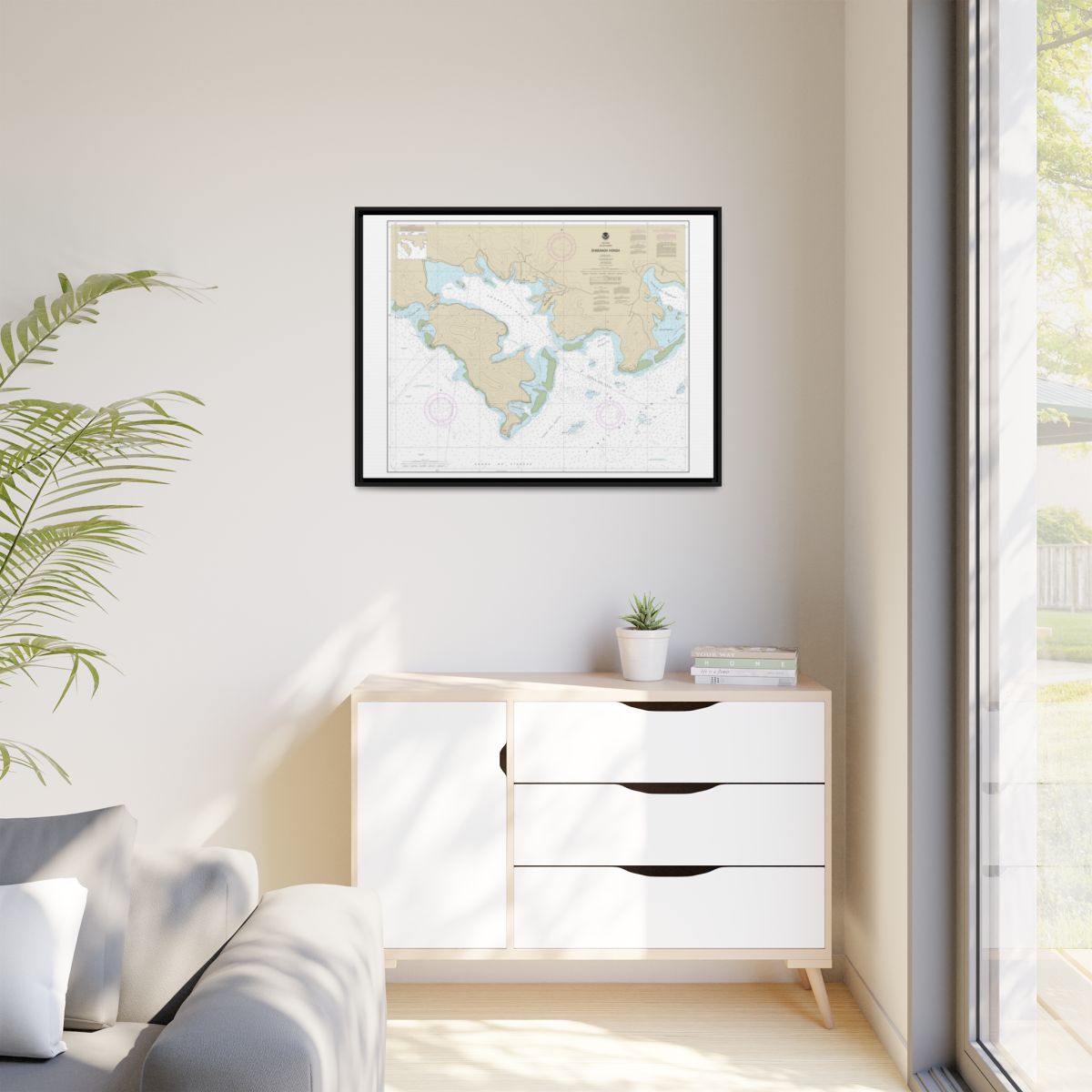Chart 25654 Ensenada Honda - NOAA Nautical Chart Floating Frame Canvas | 32" x 24" | 40" x 30" - Black context-1