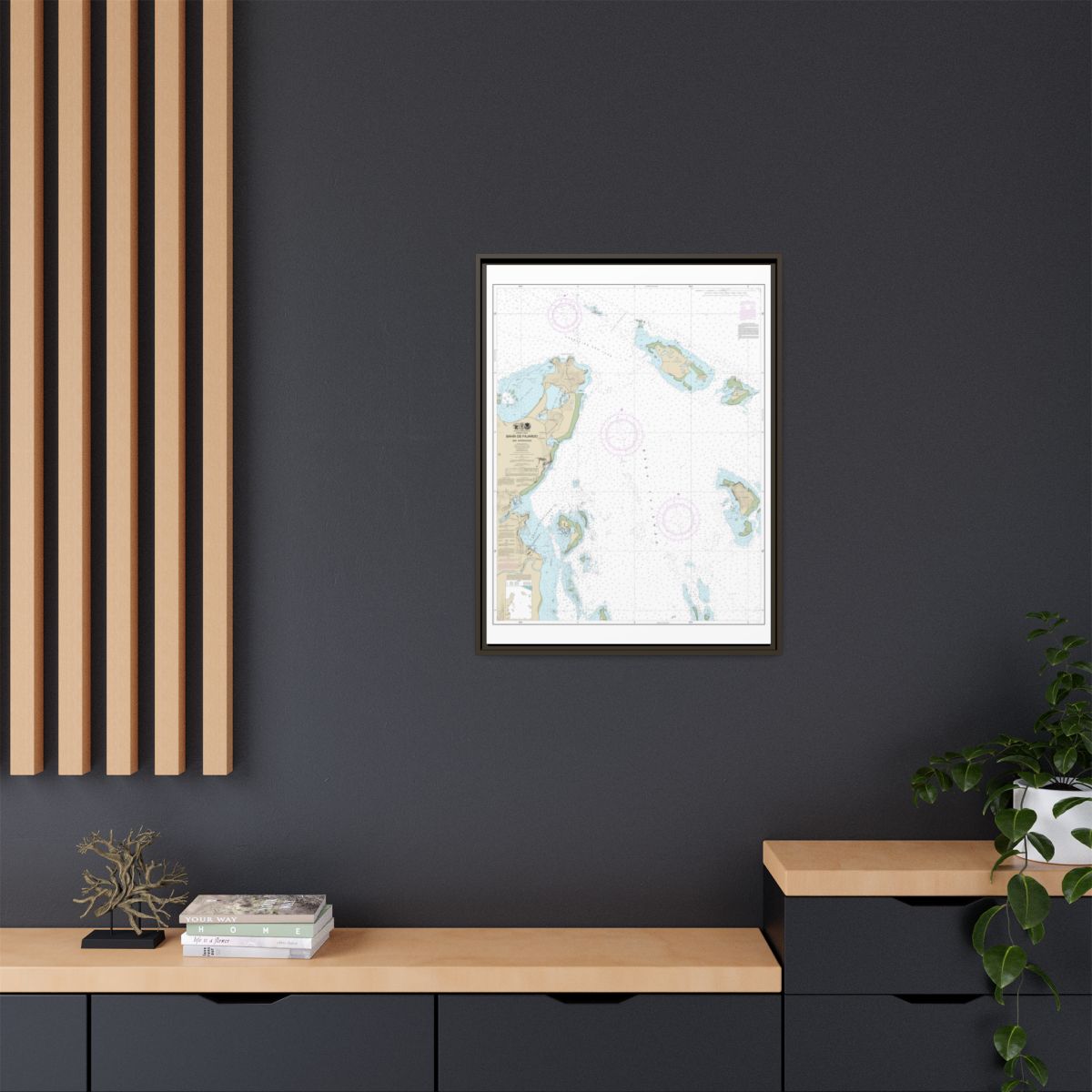 Chart 25667 Bahia de Fajardo and Approaches - NOAA Nautical Chart Floating Frame Canvas | 24" x 32" | 30" x 40" - Espresso context-2