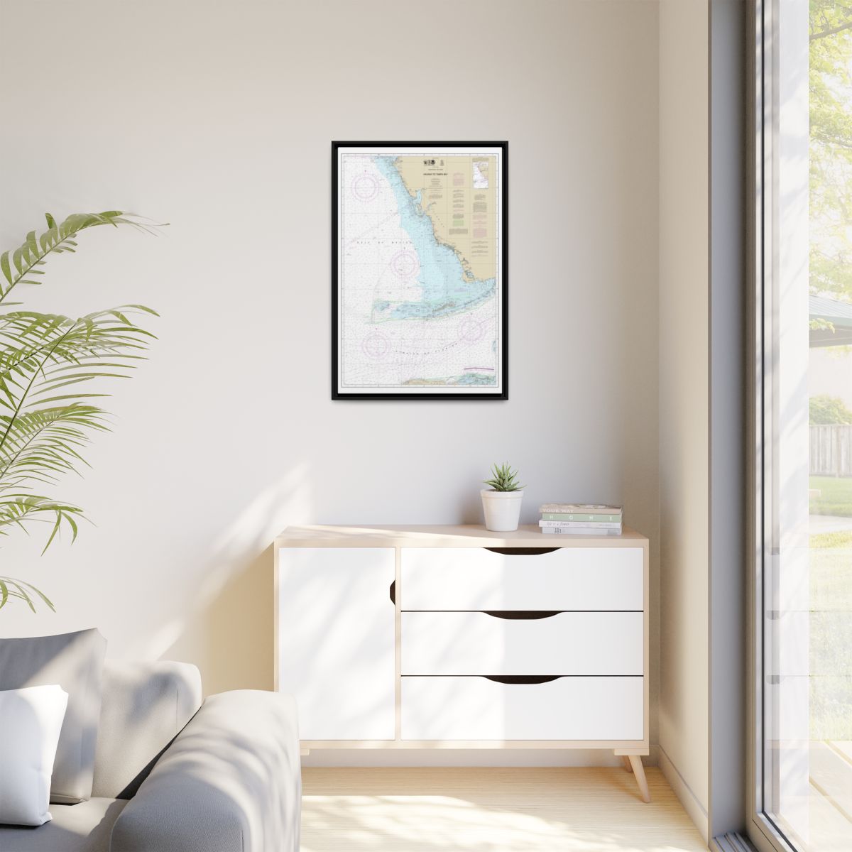 Chart 4148 Havana to Tampa Bay - NOAA Nautical Chart Floating Frame Canvas | 20" x 30" | 24" x 36" | 32" x 48" - Black context-1