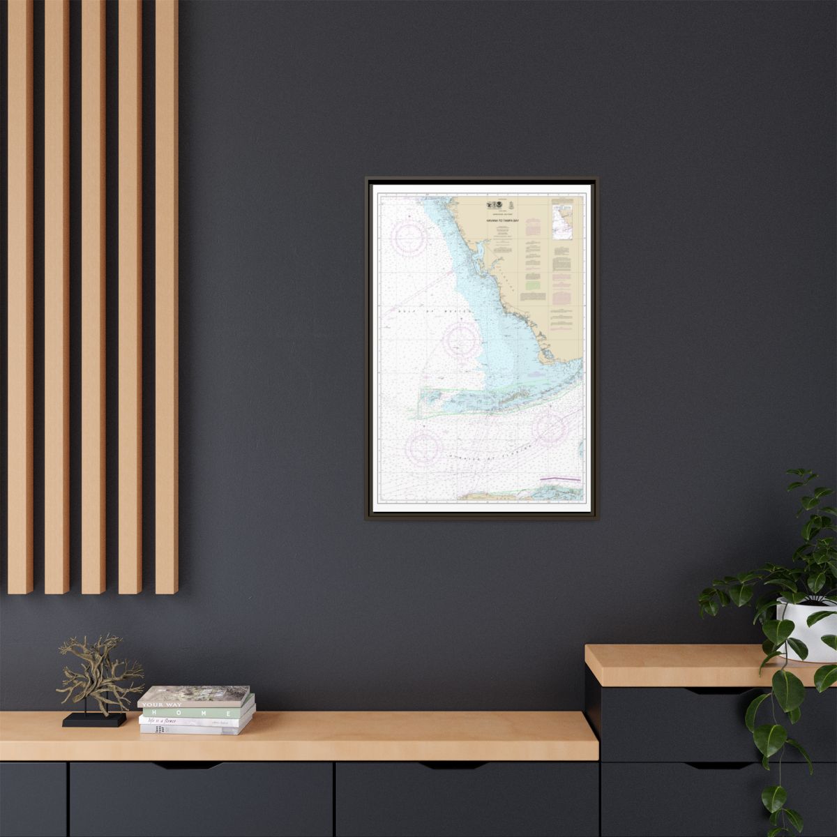 Chart 4148 Havana to Tampa Bay - NOAA Nautical Chart Floating Frame Canvas | 20" x 30" | 24" x 36" | 32" x 48" - Espresso context-2