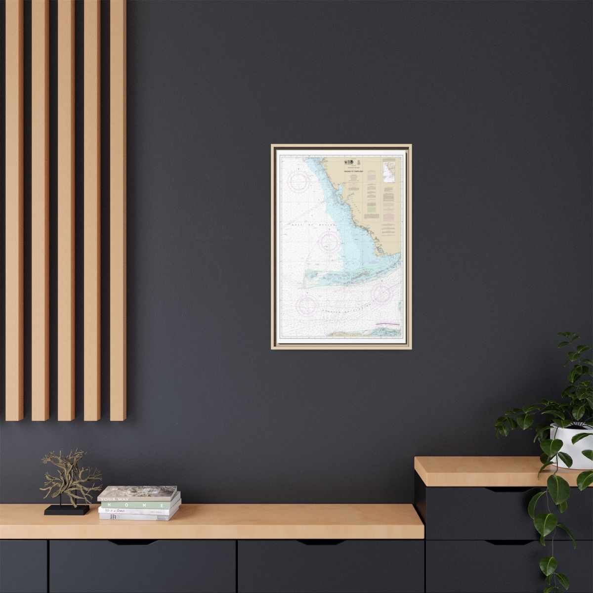Chart 4148 Havana to Tampa Bay - NOAA Nautical Chart Floating Frame Canvas | 20" x 30" | 24" x 36" | 32" x 48" - Natural context-2