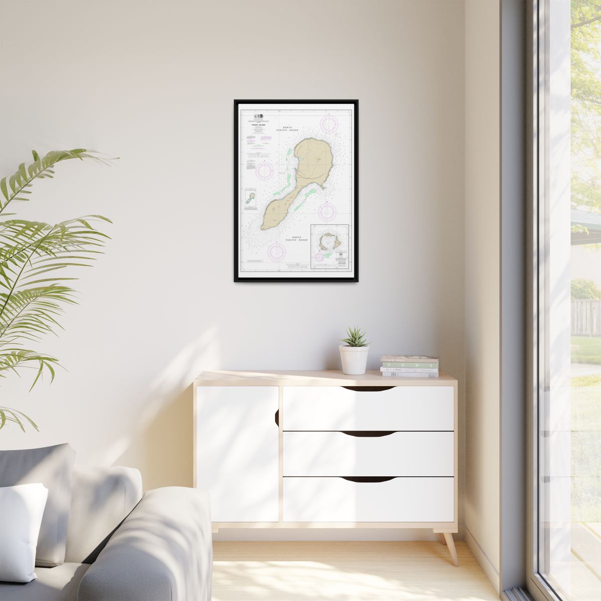 Chart 81092 Commonwealth of the Northern Mariana Islands - NOAA Nautical Chart Floating Frame Canvas | 20" x 30" | 24" x 36" | 32" x 48" - Black context-1