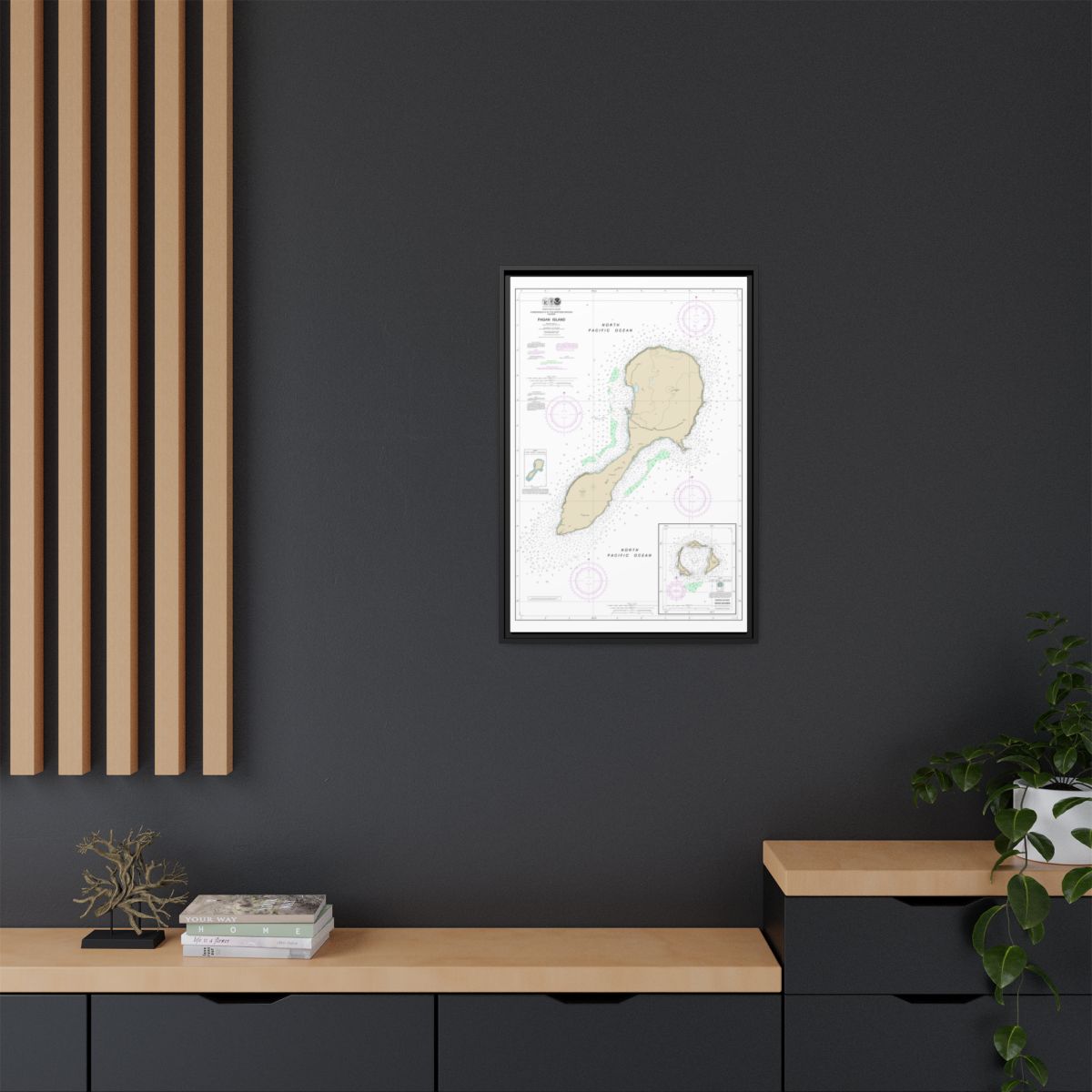 Chart 81092 Commonwealth of the Northern Mariana Islands - NOAA Nautical Chart Floating Frame Canvas | 20" x 30" | 24" x 36" | 32" x 48" - Black context-2