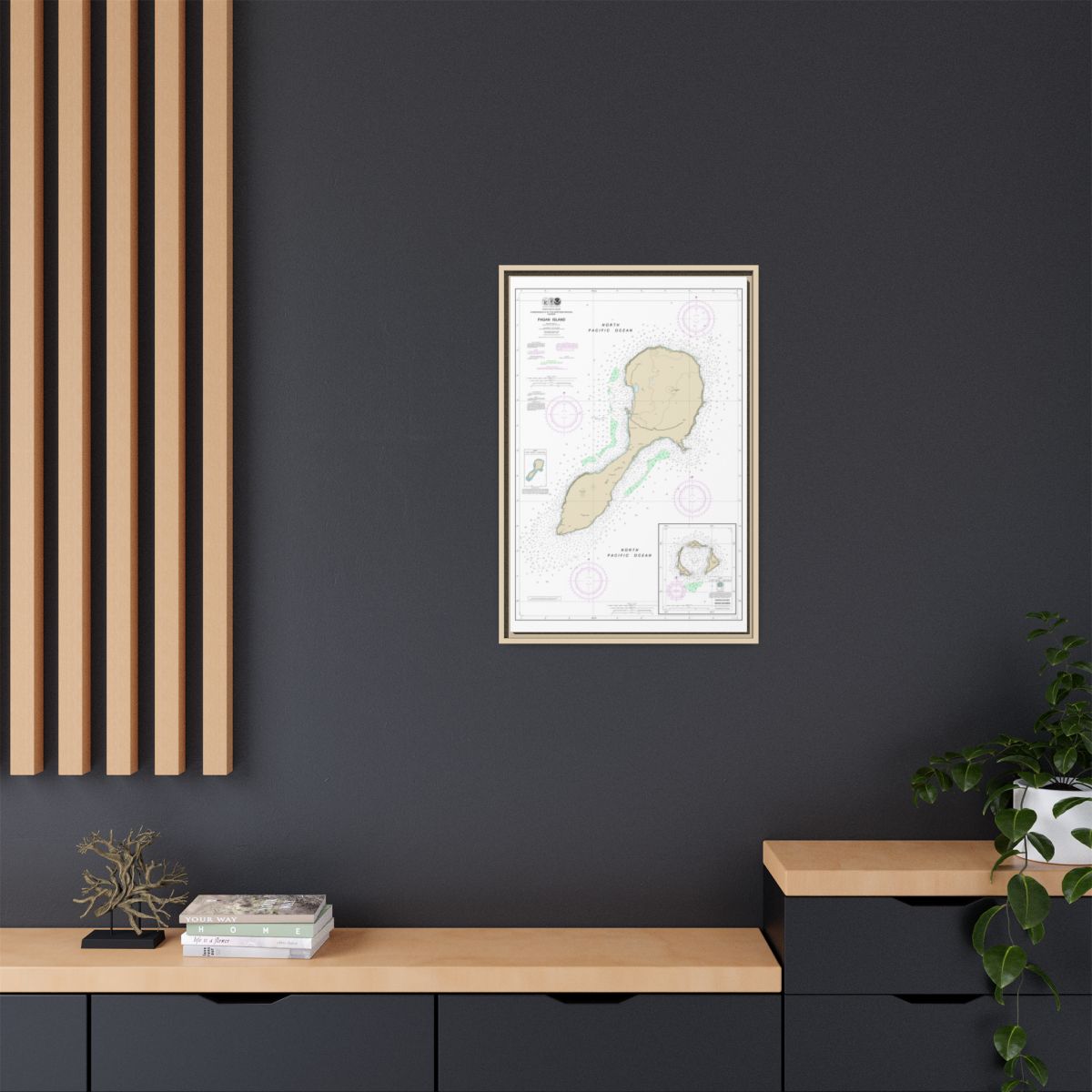 Chart 81092 Commonwealth of the Northern Mariana Islands - NOAA Nautical Chart Floating Frame Canvas | 20" x 30" | 24" x 36" | 32" x 48" - Natural context-2