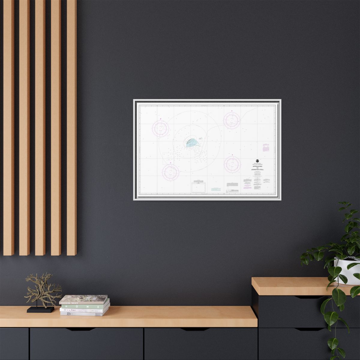 Chart 83633 United States Possession Approaches to Johnston Atoll - NOAA Nautical Chart Floating Frame Canvas | 30" x 20" | 36" x 24" | 48" x 32" - White context-2