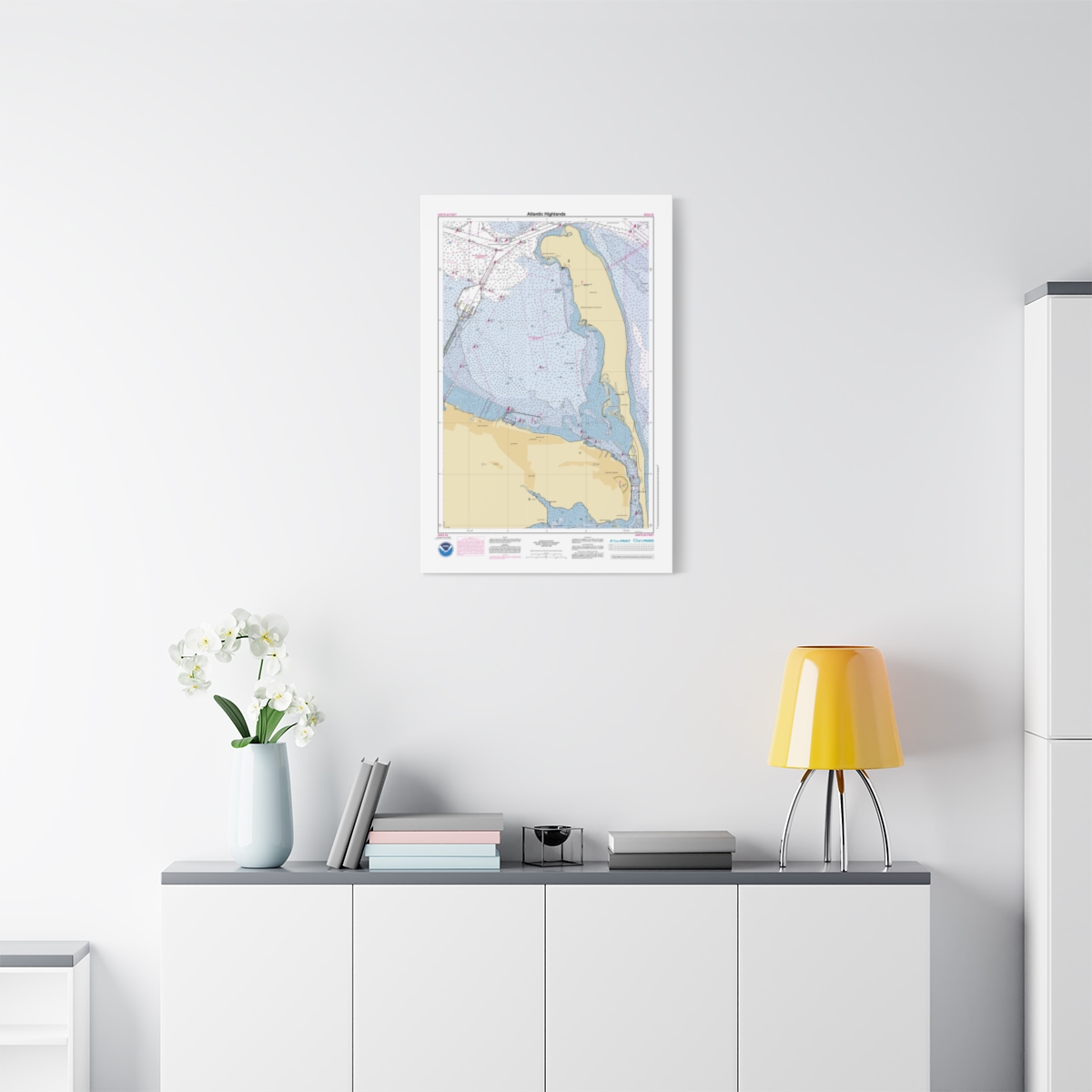 Canvas Custom Chart of Atlantic Highlands - NOAA Nautical Chart 22" x 34"