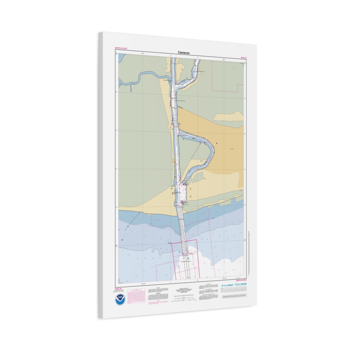 Canvas Custom Chart of Cameron - NOAA Nautical Chart 22" x 34"