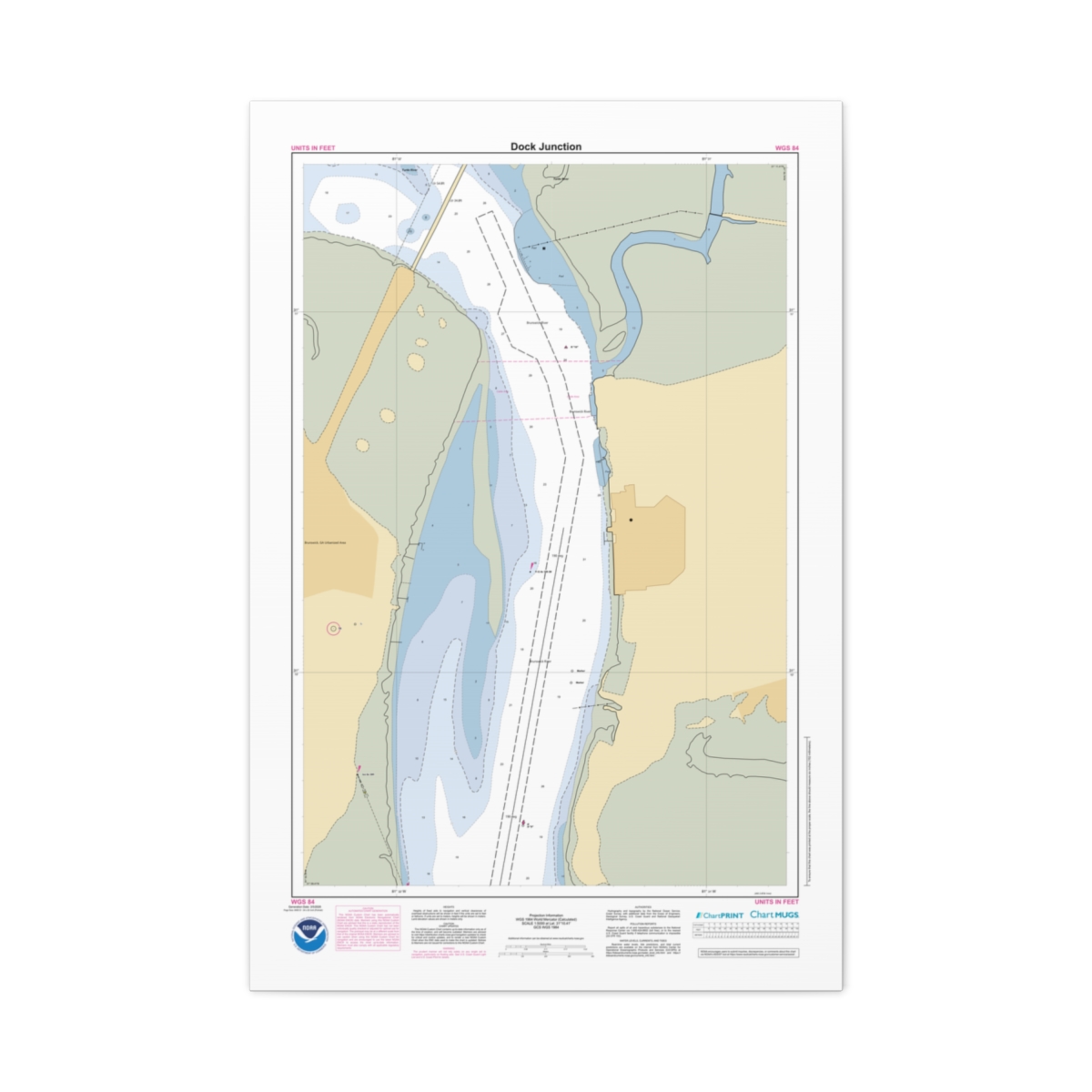 Canvas Custom Chart of Dock Junction - NOAA Nautical Chart 22" x 34"