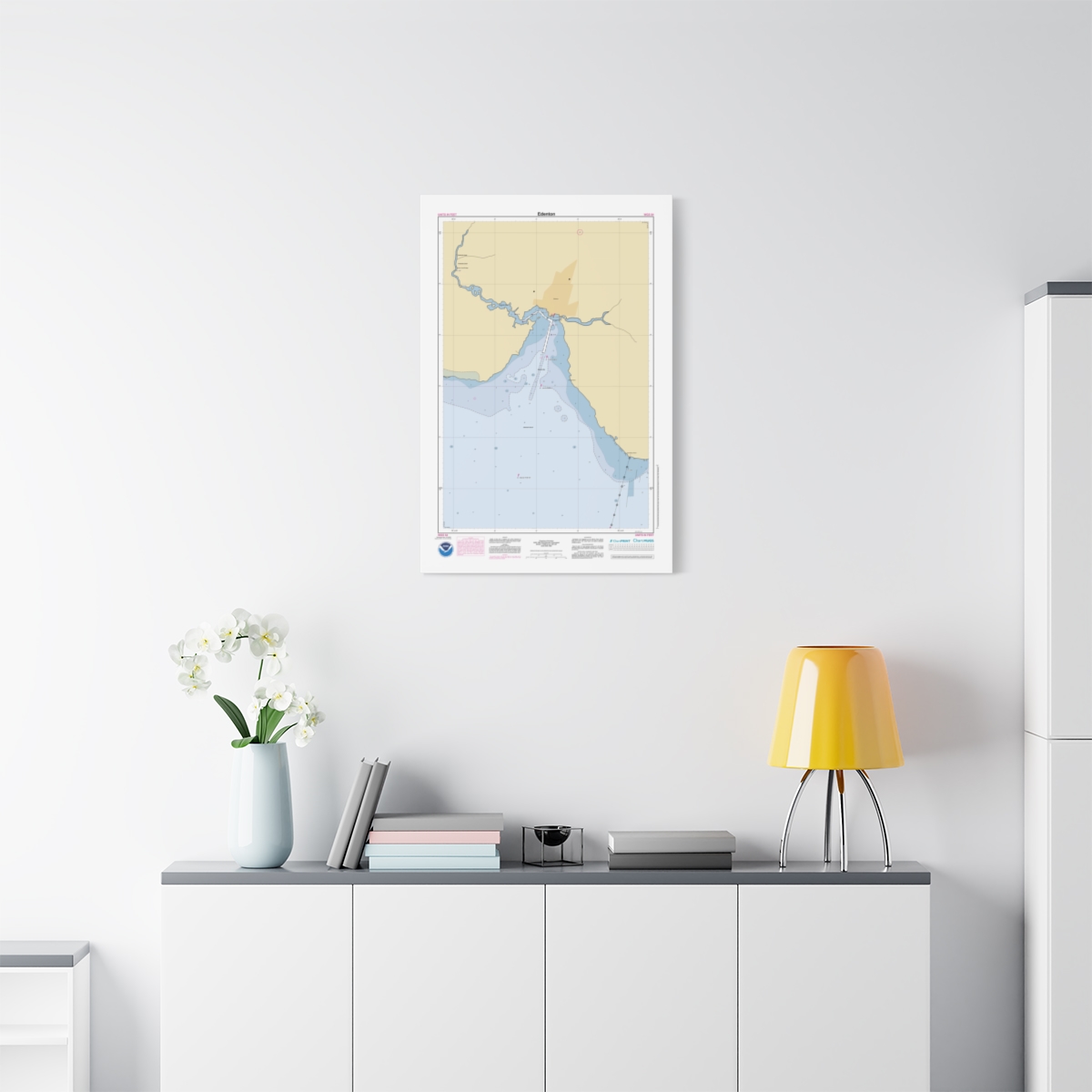 Canvas Custom Chart of Edenton - NOAA Nautical Chart 22" x 34"