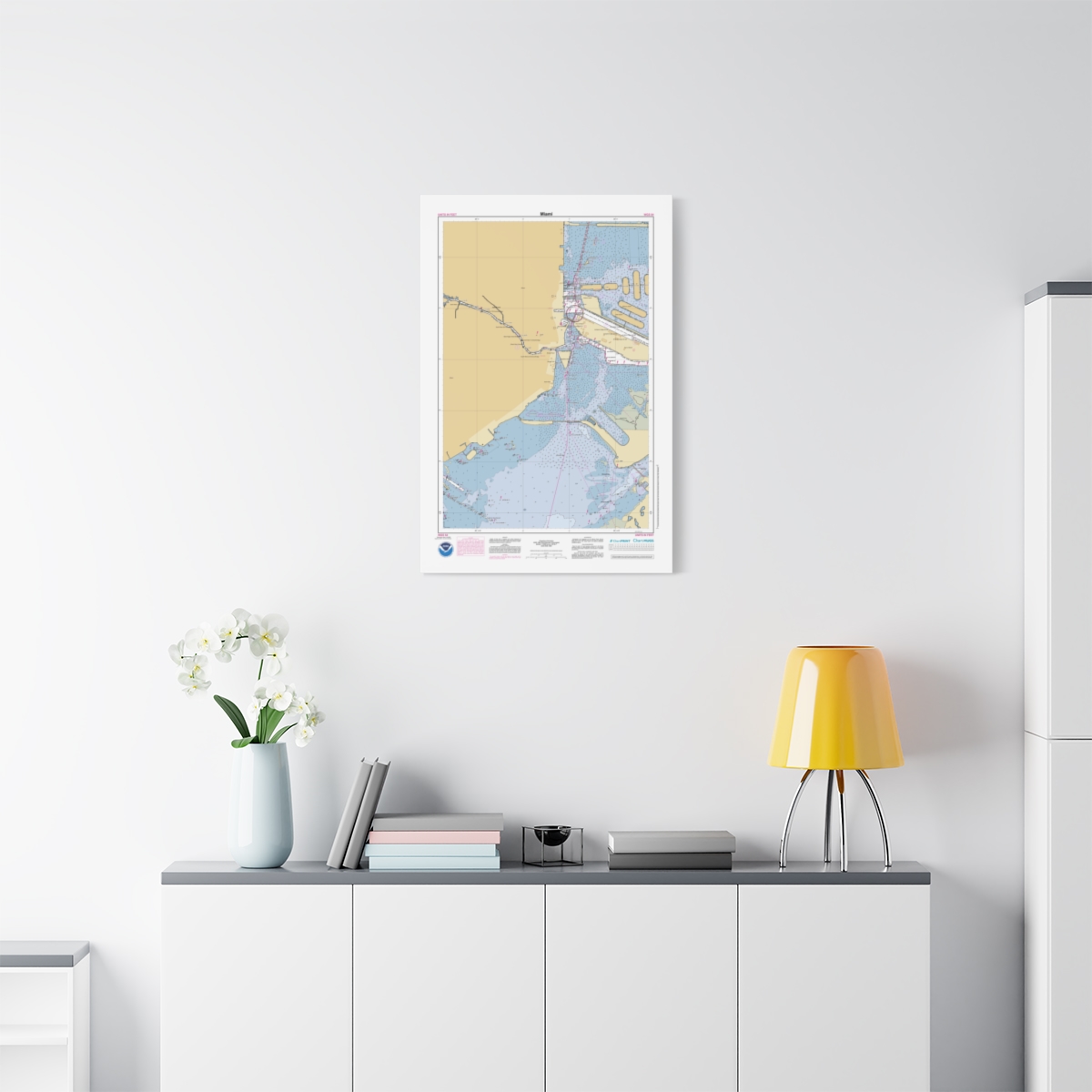 Canvas Custom Chart of Miami - NOAA Nautical Chart 22" x 34"