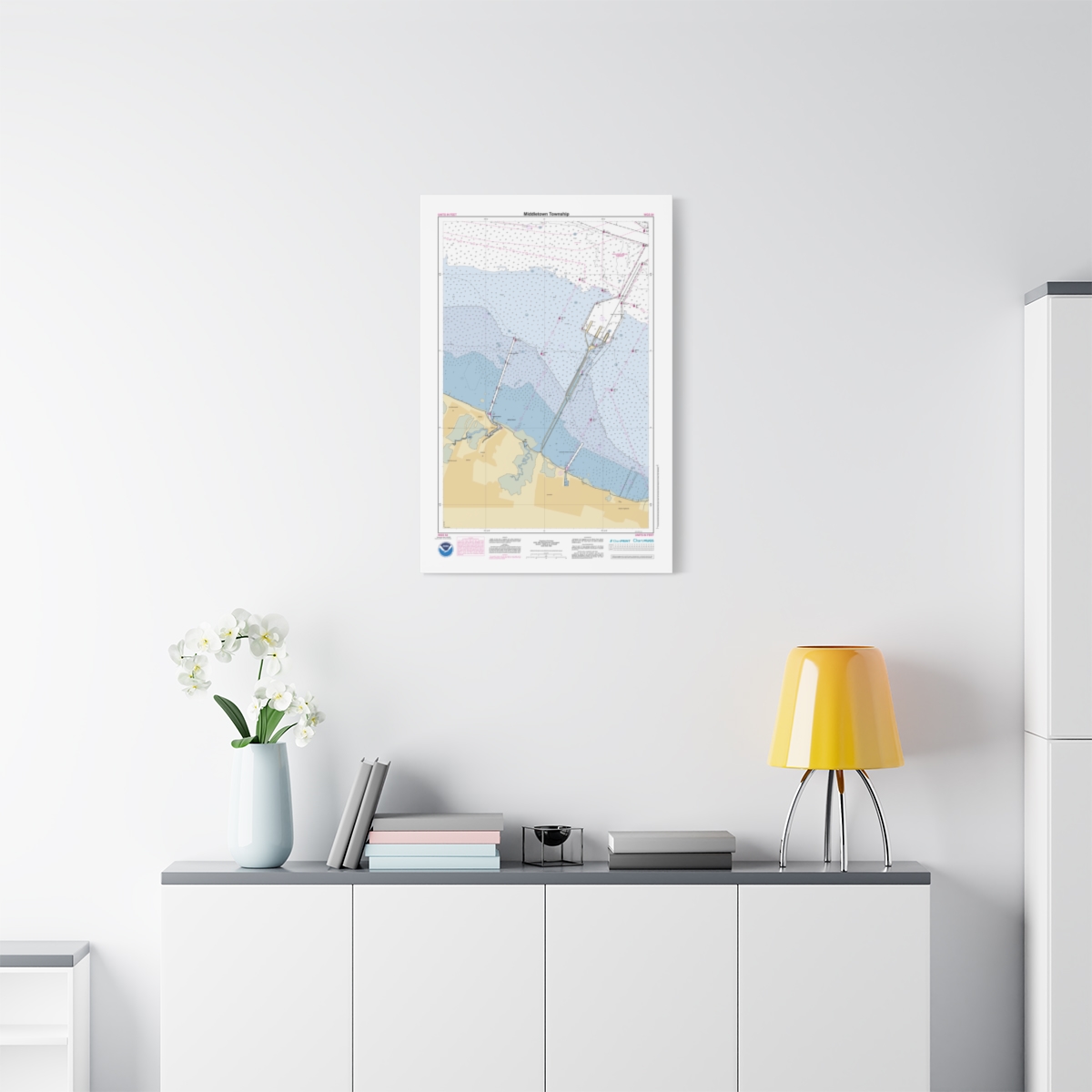 Canvas Custom Chart of Middletown Township - NOAA Nautical Chart 22" x 34"