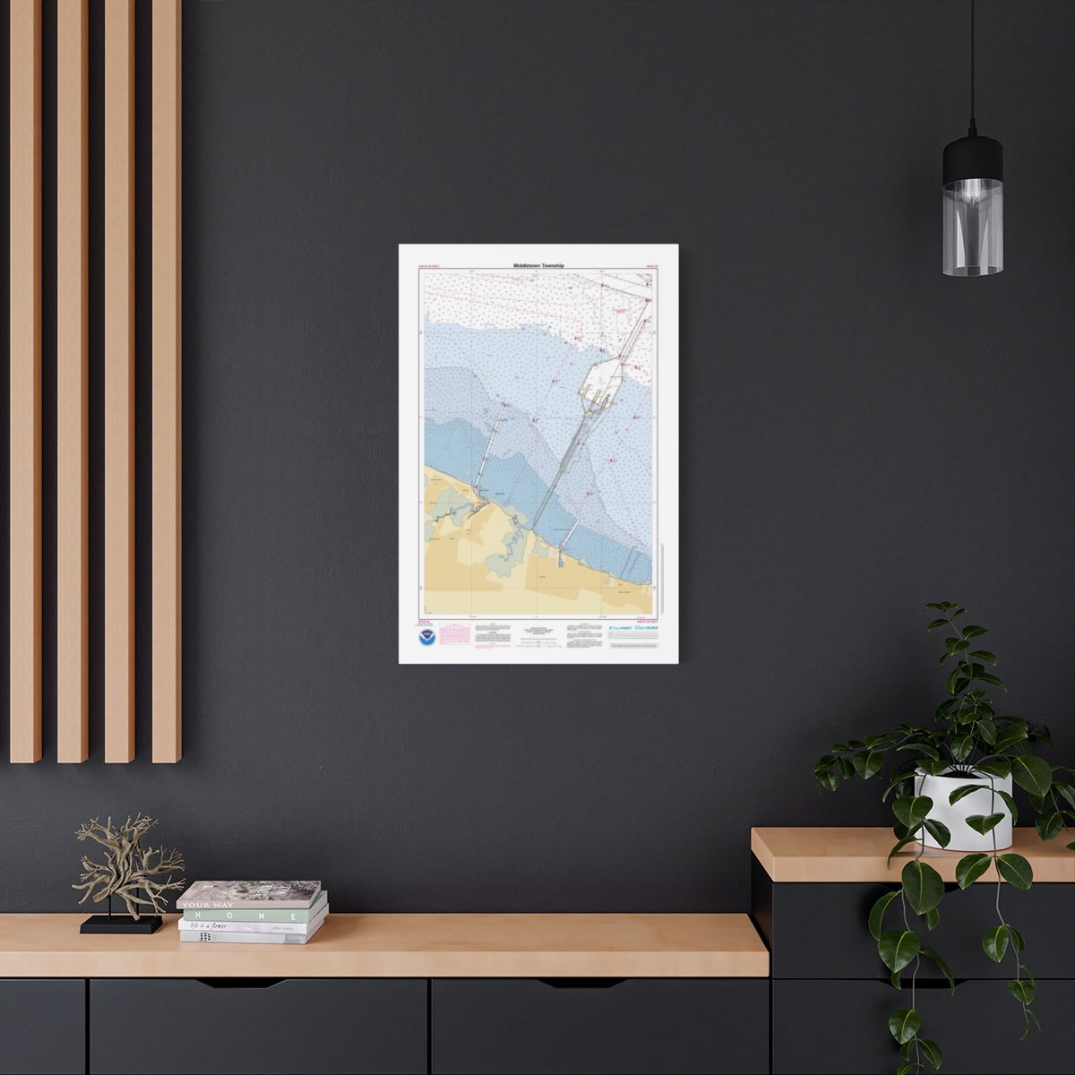 Canvas Custom Chart of Middletown Township - NOAA Nautical Chart 22" x 34"