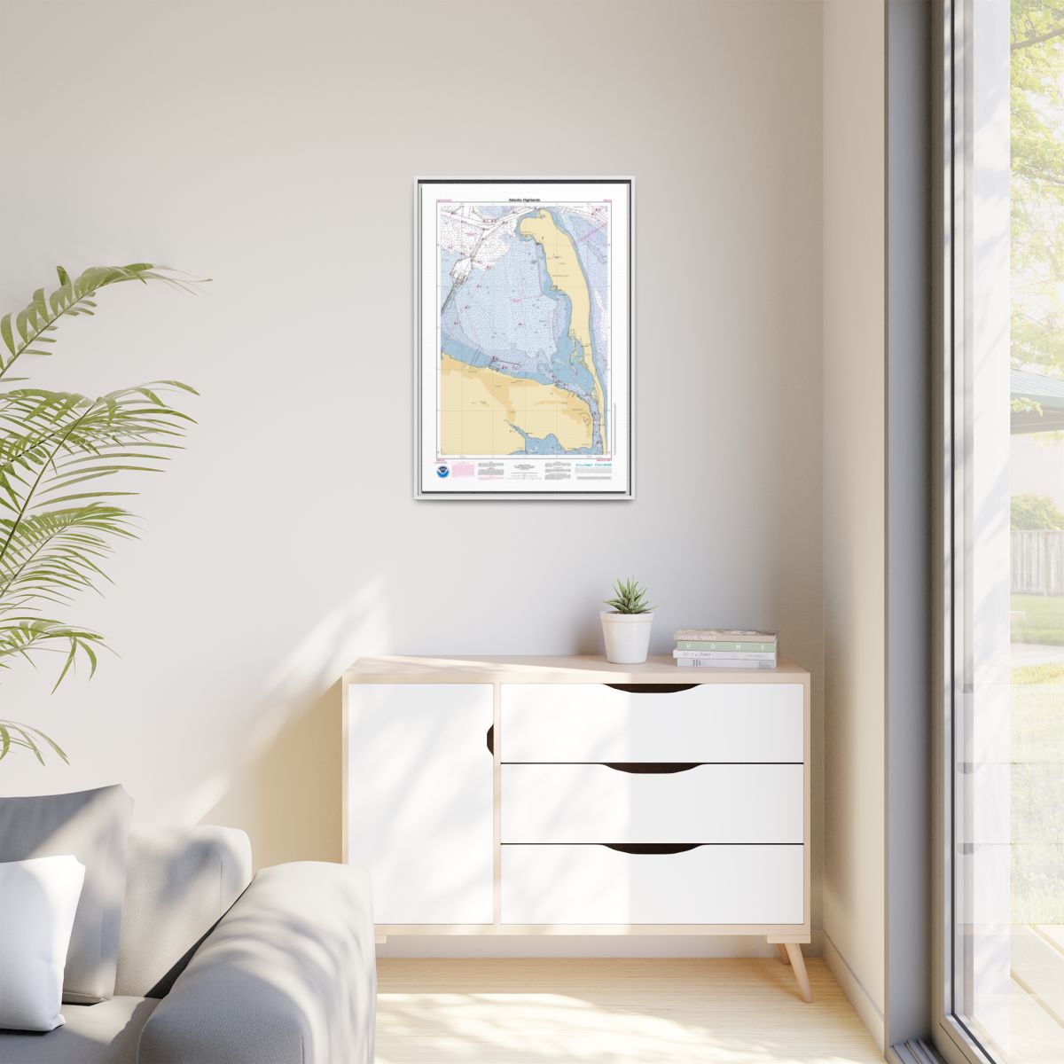 Canvas Framed Custom Chart of Atlantic Highlands - NOAA Nautical Chart 22" x 34"