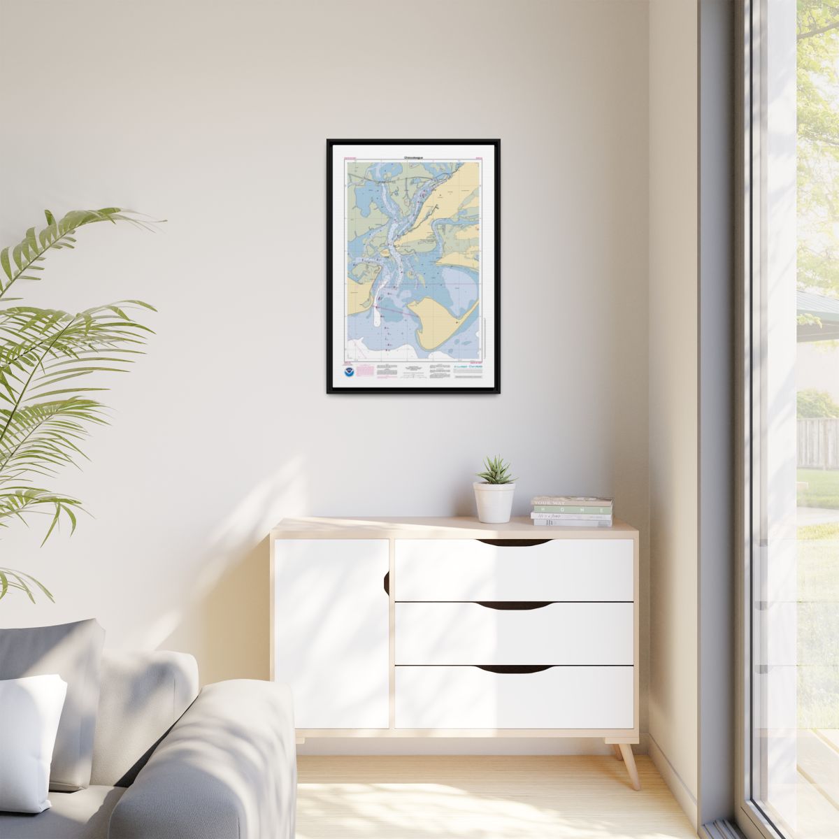 Canvas Framed Custom Chart of Chincoteague - NOAA Nautical Chart 22" x 34"