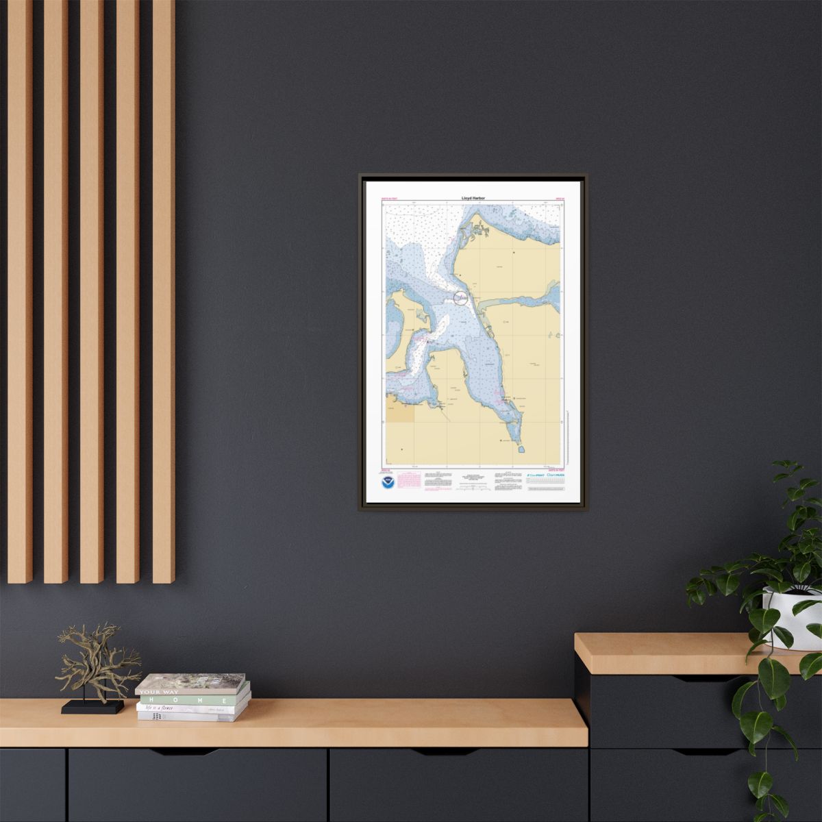 Canvas Framed Custom Chart of Lloyd Harbor - NOAA Nautical Chart 22" x 34"