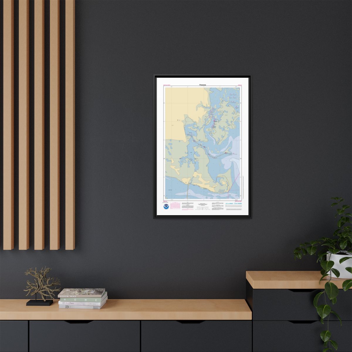 Canvas Framed Custom Chart of Panacea - NOAA Nautical Chart 22" x 34"