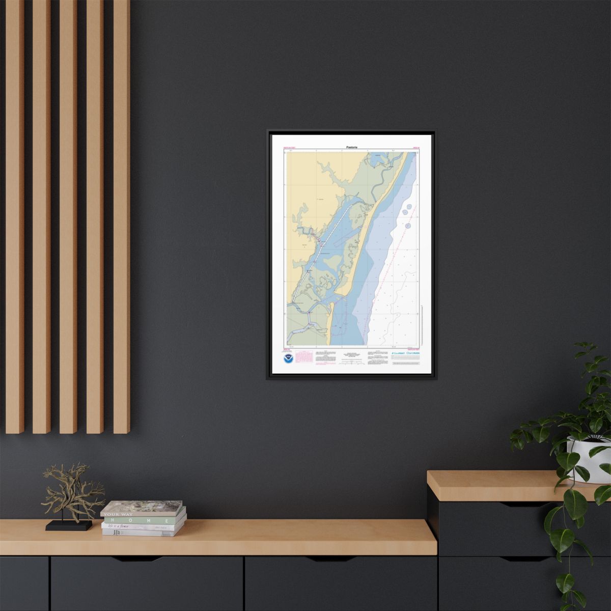 Canvas Framed Custom Chart of Pastoria - NOAA Nautical Chart 22" x 34"
