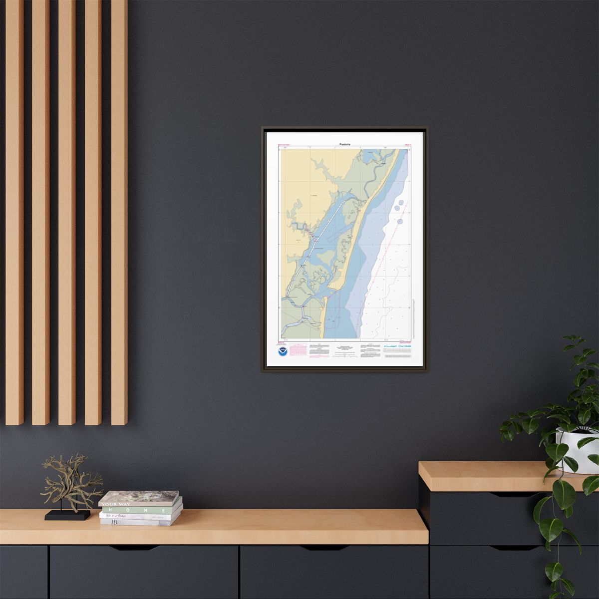 Canvas Framed Custom Chart of Pastoria - NOAA Nautical Chart 22" x 34"