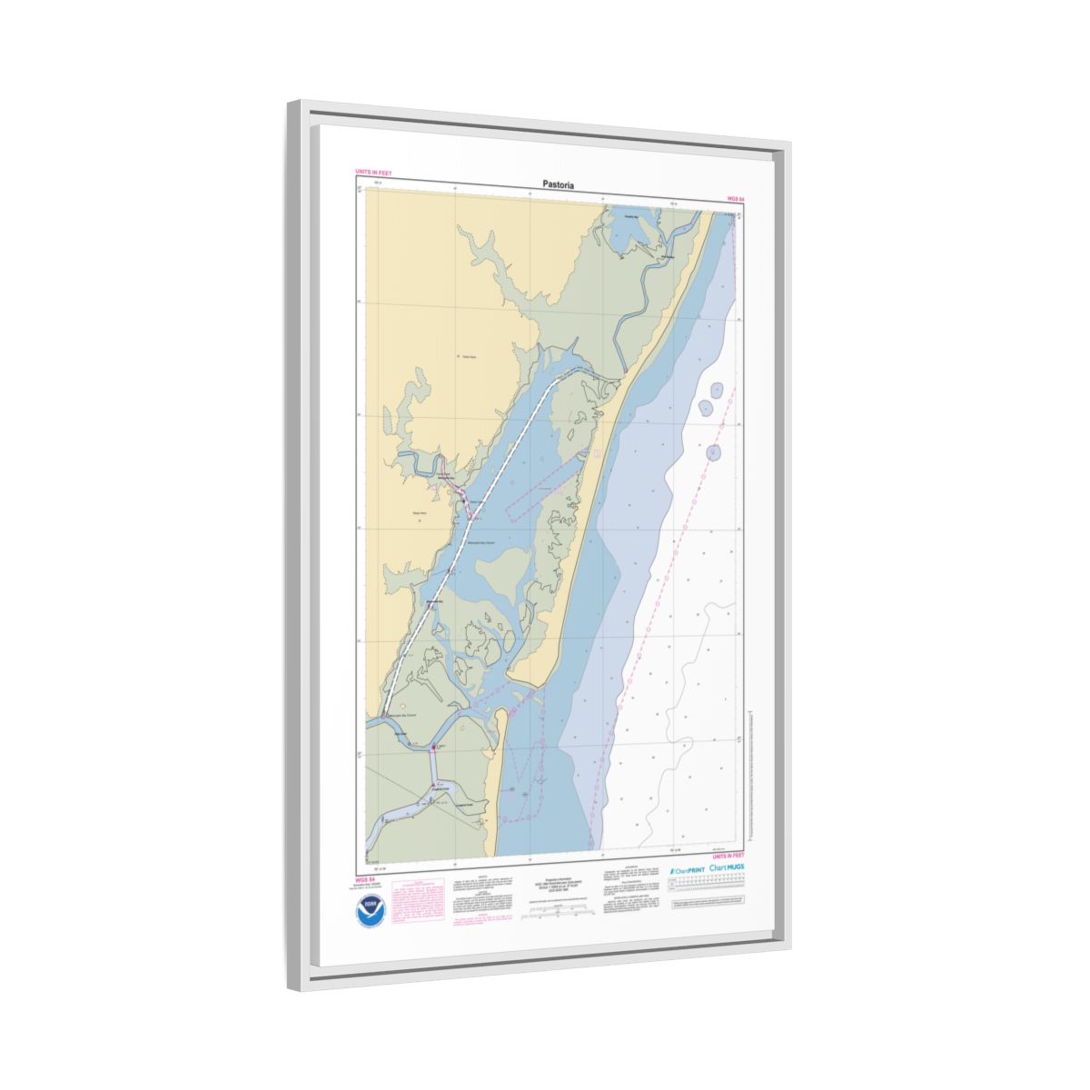 Canvas Framed Custom Chart of Pastoria - NOAA Nautical Chart 22" x 34"