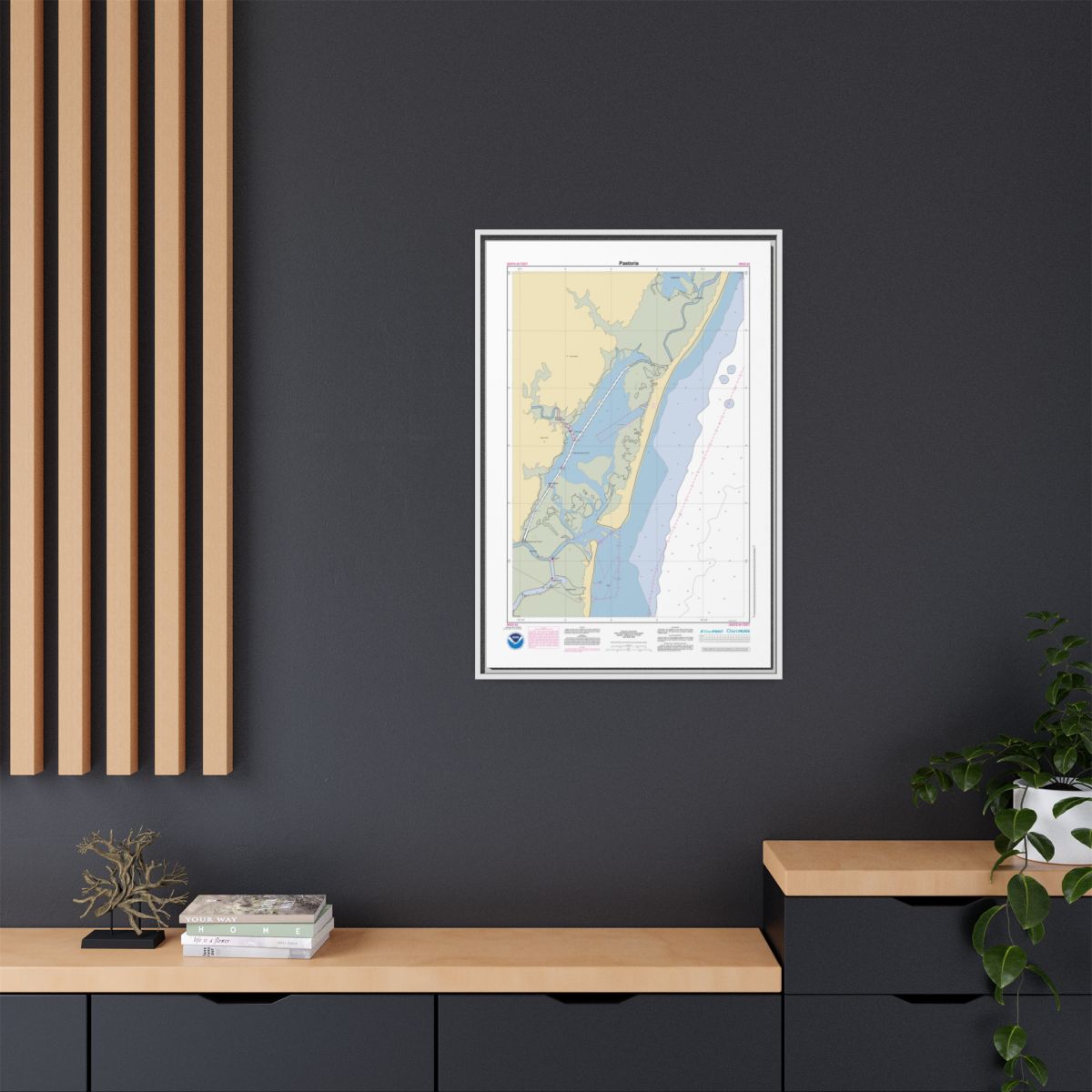 Canvas Framed Custom Chart of Pastoria - NOAA Nautical Chart 22" x 34"