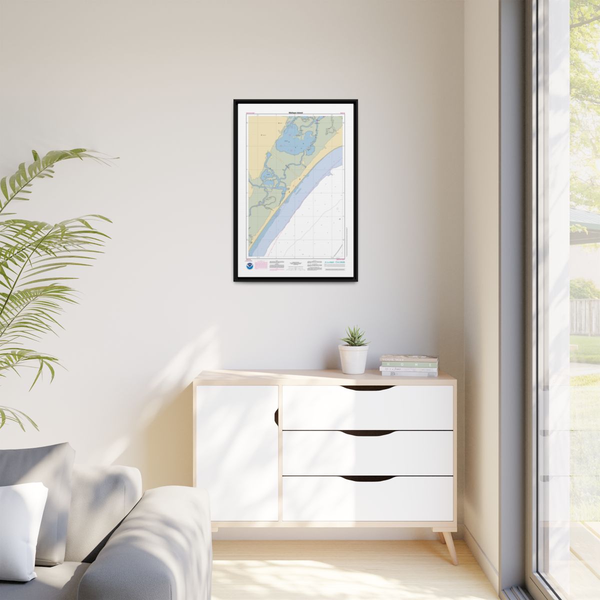 Canvas Framed Custom Chart of Wallops Island - NOAA Nautical Chart 22" x 34"