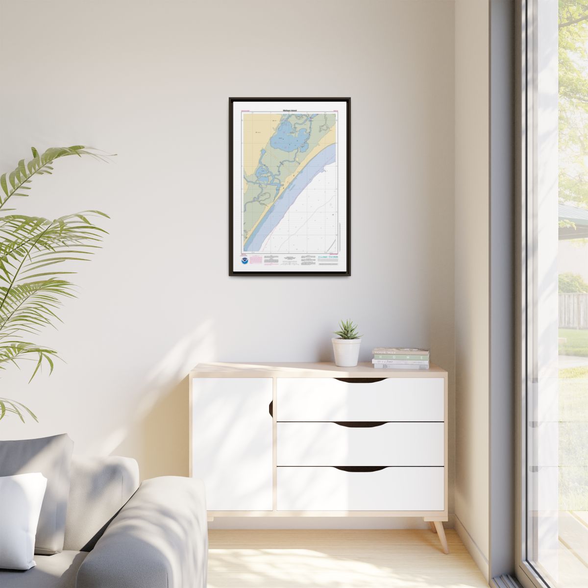 Canvas Framed Custom Chart of Wallops Island - NOAA Nautical Chart 22" x 34"