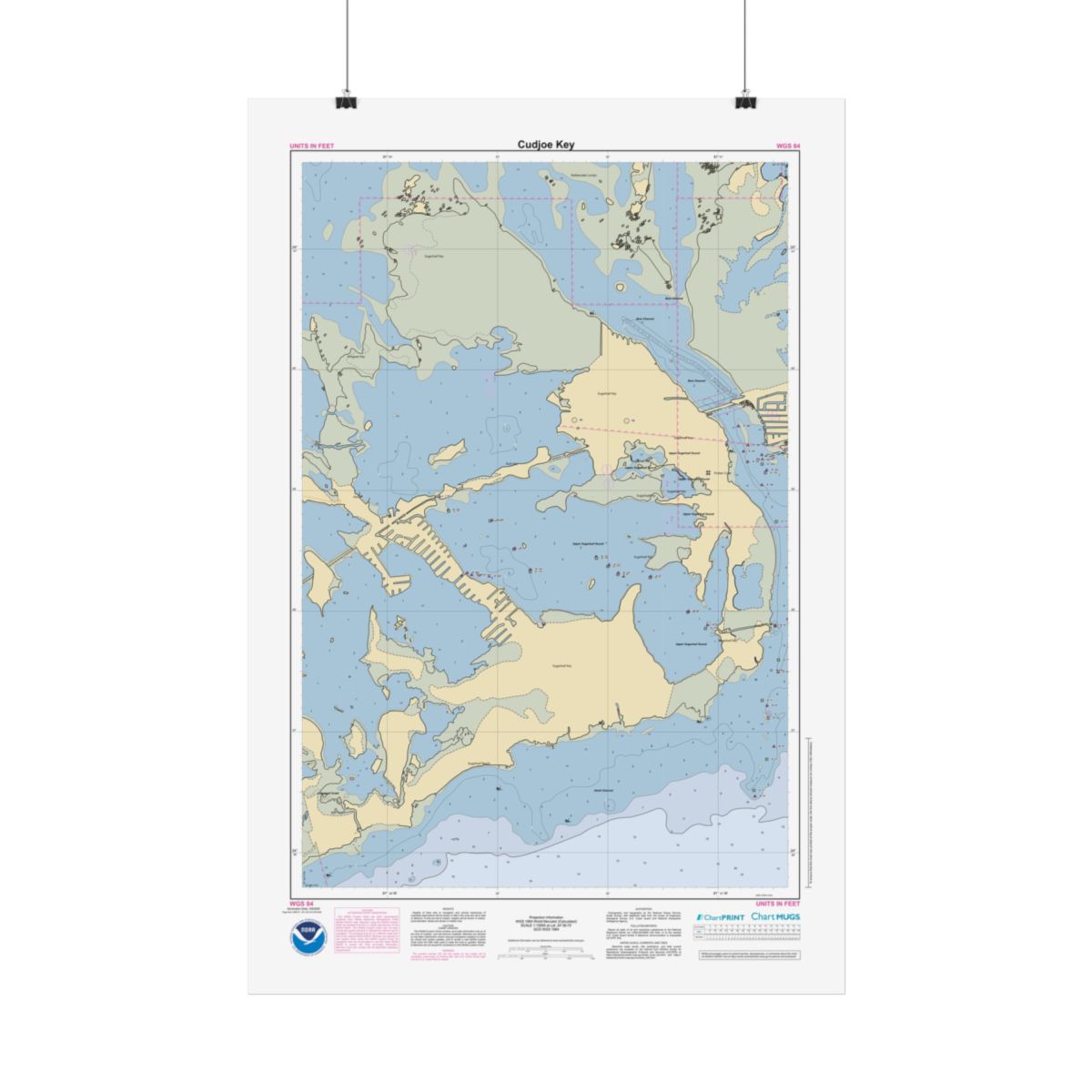 Custom Chart of Cudjoe Key - NOAA Nautical Chart 22" x 34"