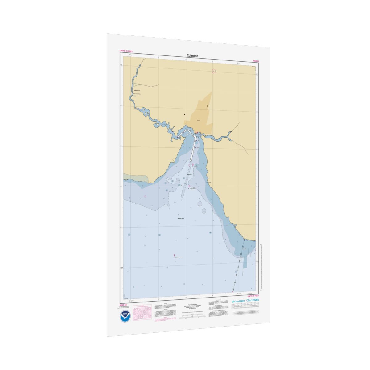 Custom Chart of Edenton - NOAA Nautical Chart 22" x 34"