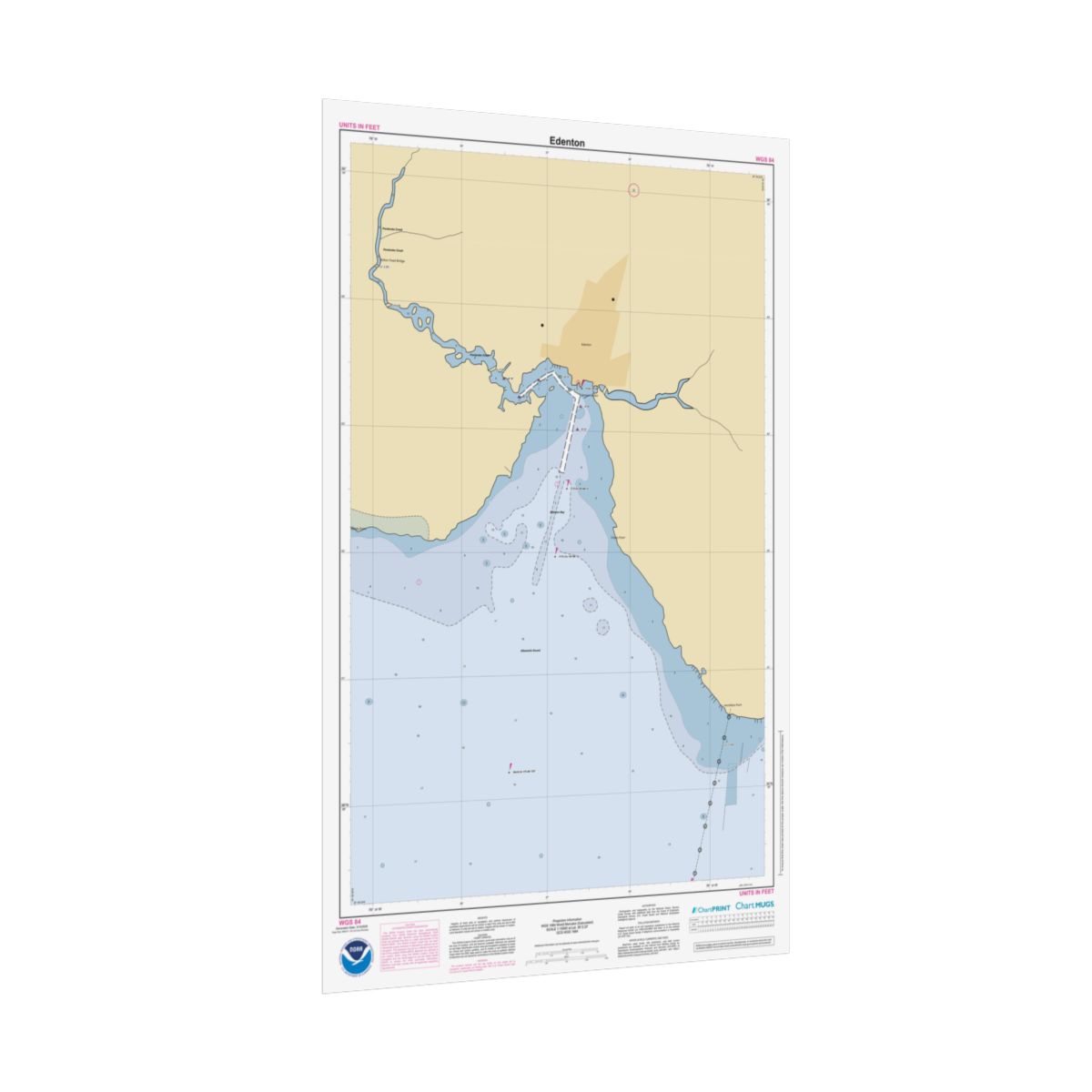 Custom Chart of Edenton - NOAA Nautical Chart 22" x 34"