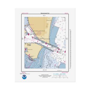 Custom Chart of Government Cut - NOAA Nautical Chart 9 - Rolled Poster