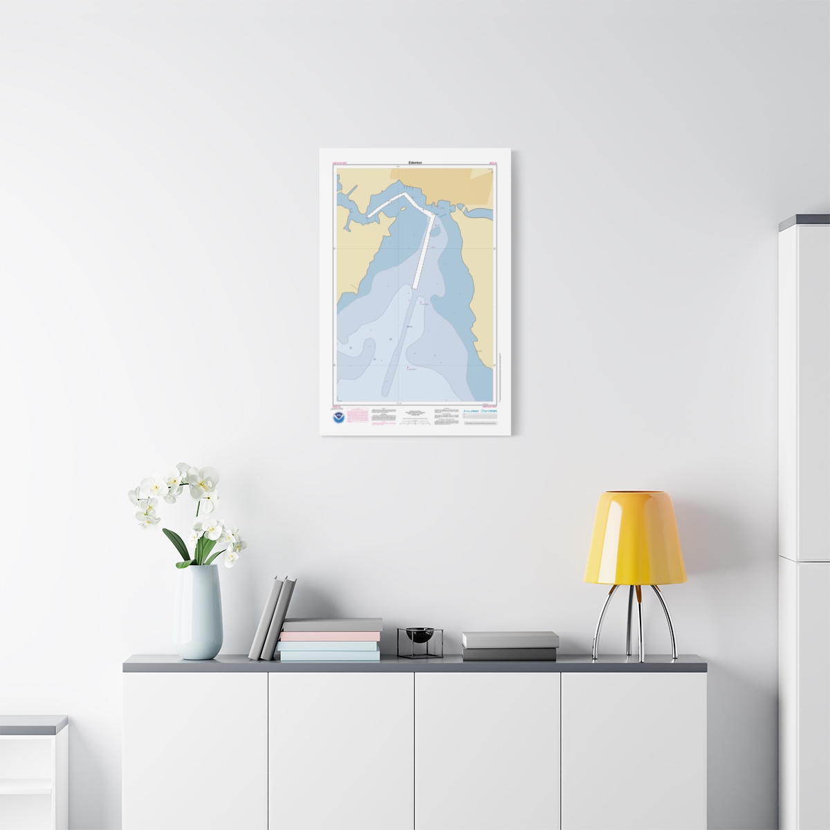 Canvas Custom Chart of Edenton - NOAA Nautical Chart 22" x 34"
