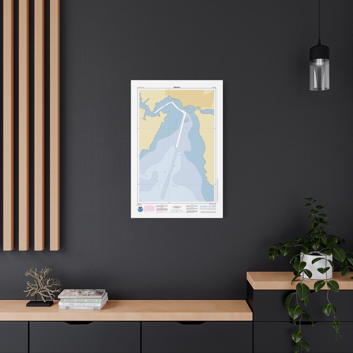 Canvas Custom Chart of Edenton - NOAA Nautical Chart 22" x 34"