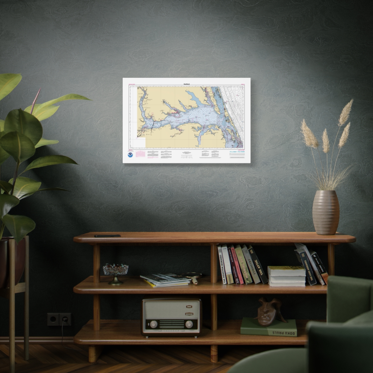 Canvas Custom Chart of Hertford - NOAA Nautical Chart 34" x 22"