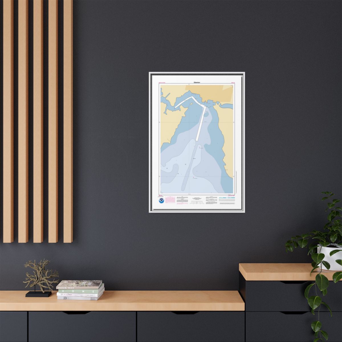 Canvas Framed Custom Chart of Edenton - NOAA Nautical Chart 22" x 34"