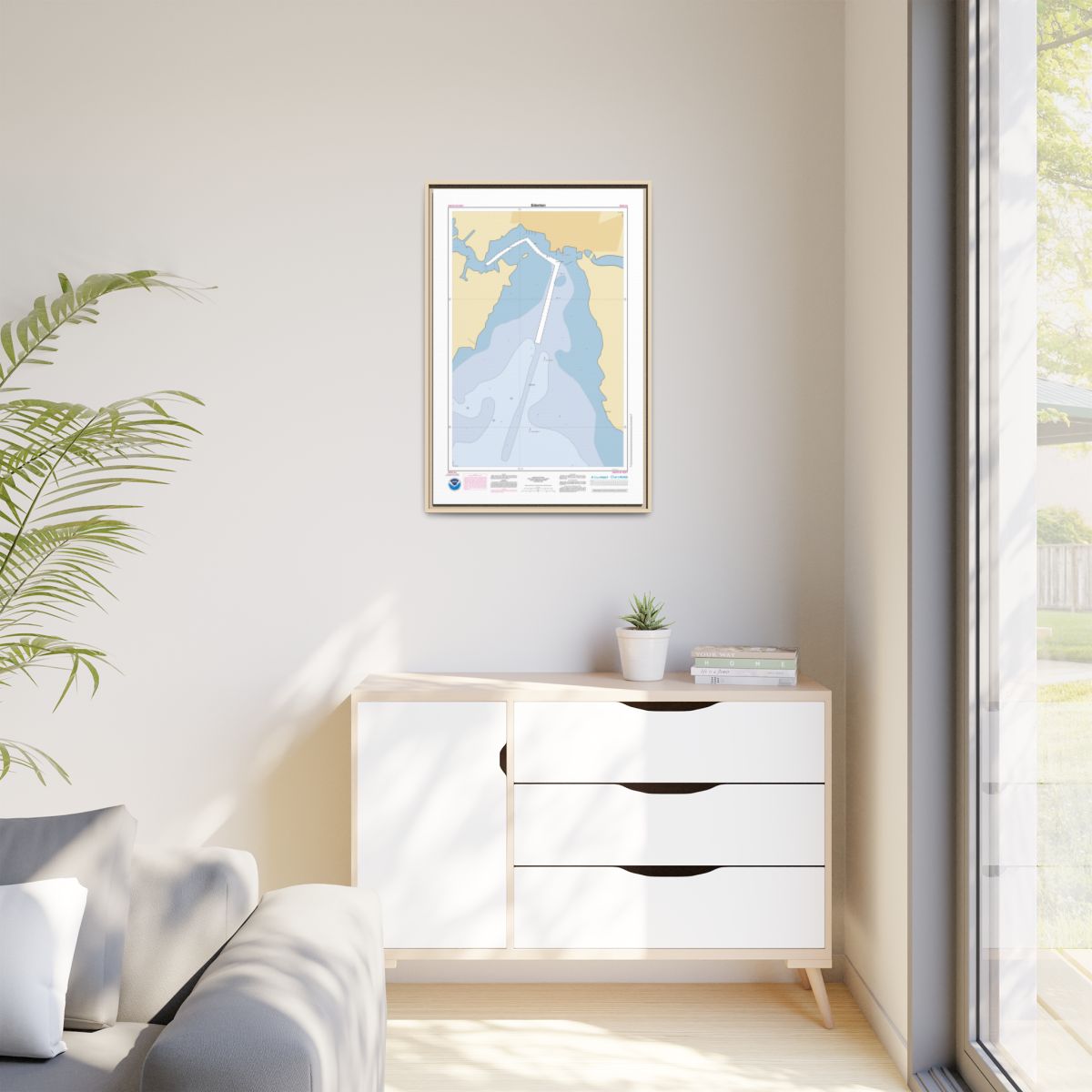 Canvas Framed Custom Chart of Edenton - NOAA Nautical Chart 22" x 34"