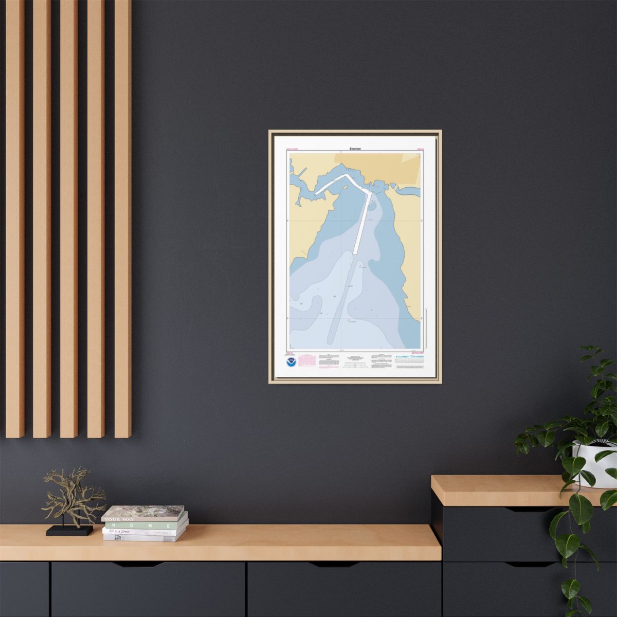 Canvas Framed Custom Chart of Edenton - NOAA Nautical Chart 22" x 34"