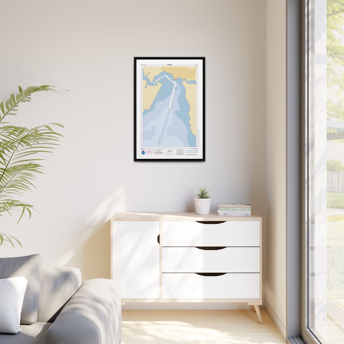 Canvas Framed Custom Chart of Edenton - NOAA Nautical Chart 22" x 34"
