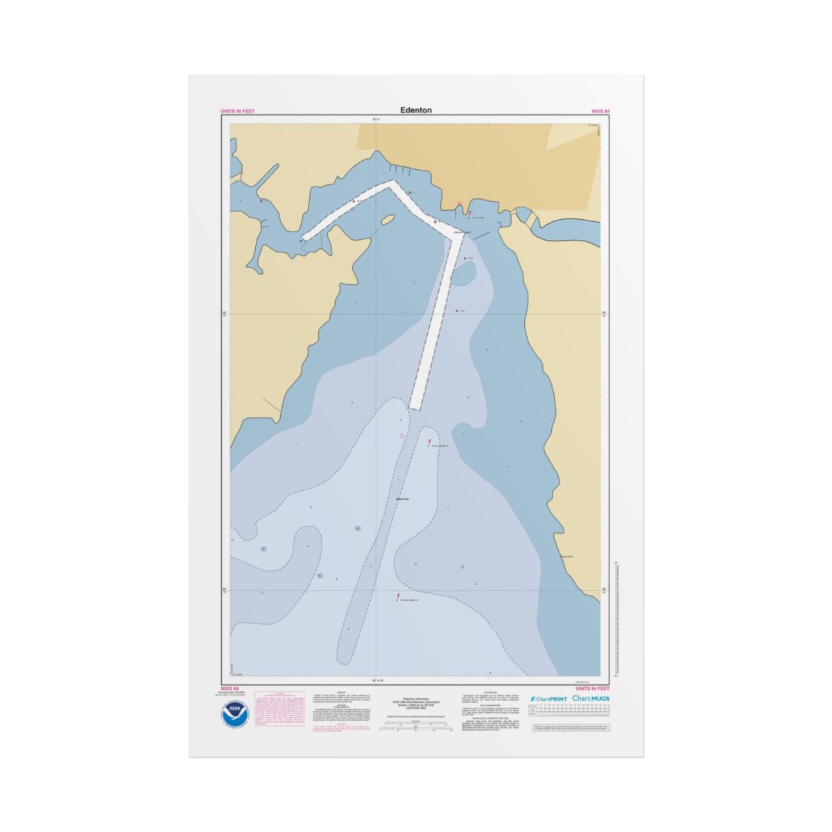 Custom Chart of Edenton - NOAA Nautical Chart 22" x 34"