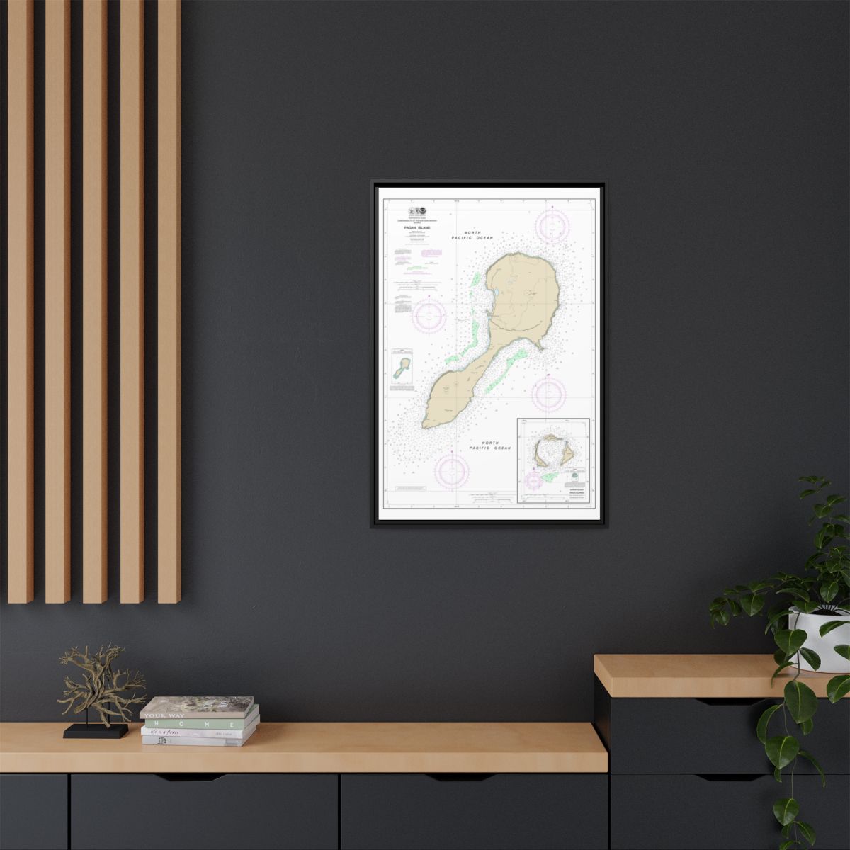 TEST RESYNC 3SIZEV — Chart 81092 Northern Mariana Floating Frame Canvas - Black context-2