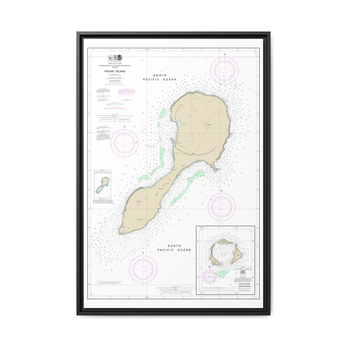 TEST RESYNC 3SIZEV — Chart 81092 Northern Mariana Floating Frame Canvas - Black front