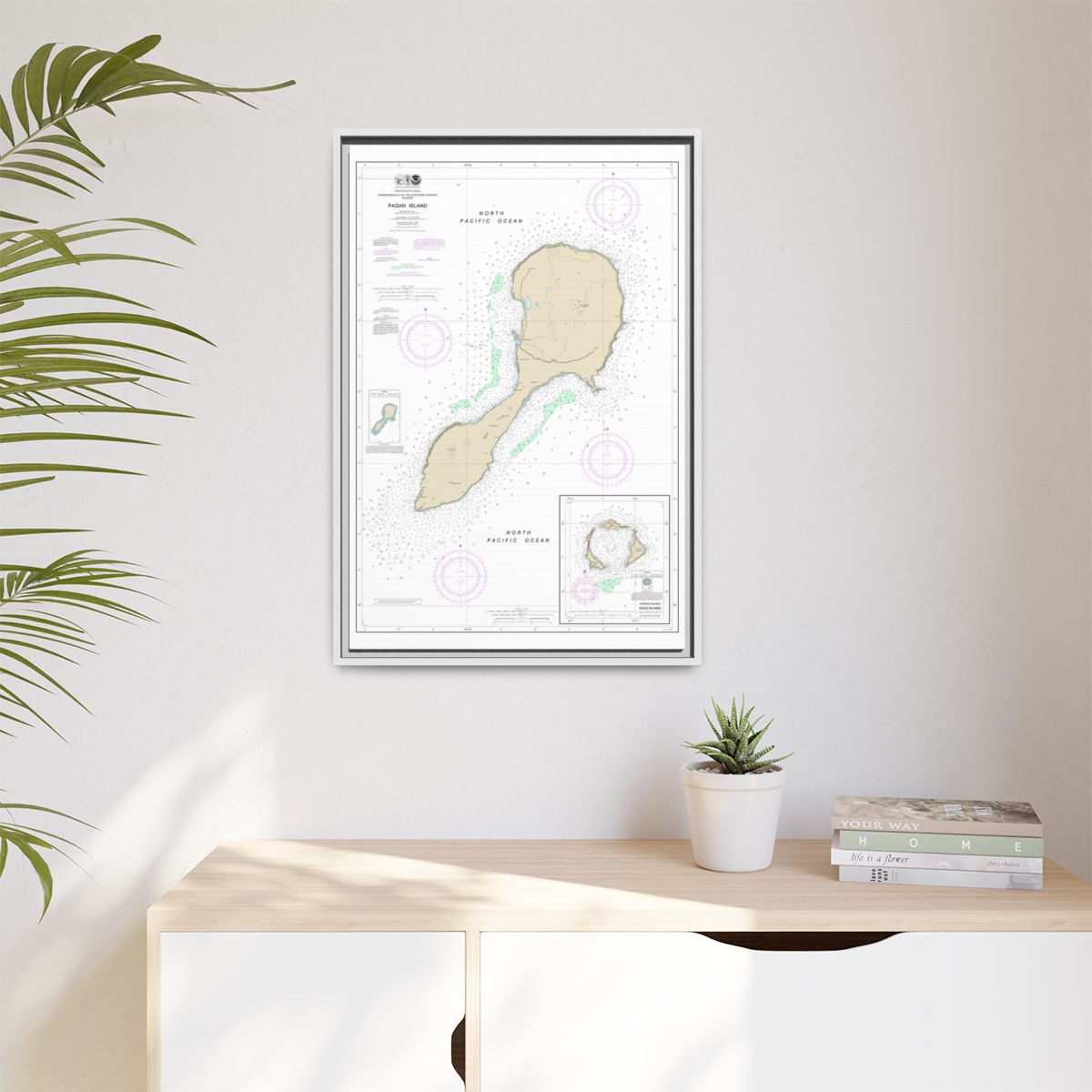 TEST RESYNC 3SIZEV — Chart 81092 Northern Mariana Floating Frame Canvas - White context-1