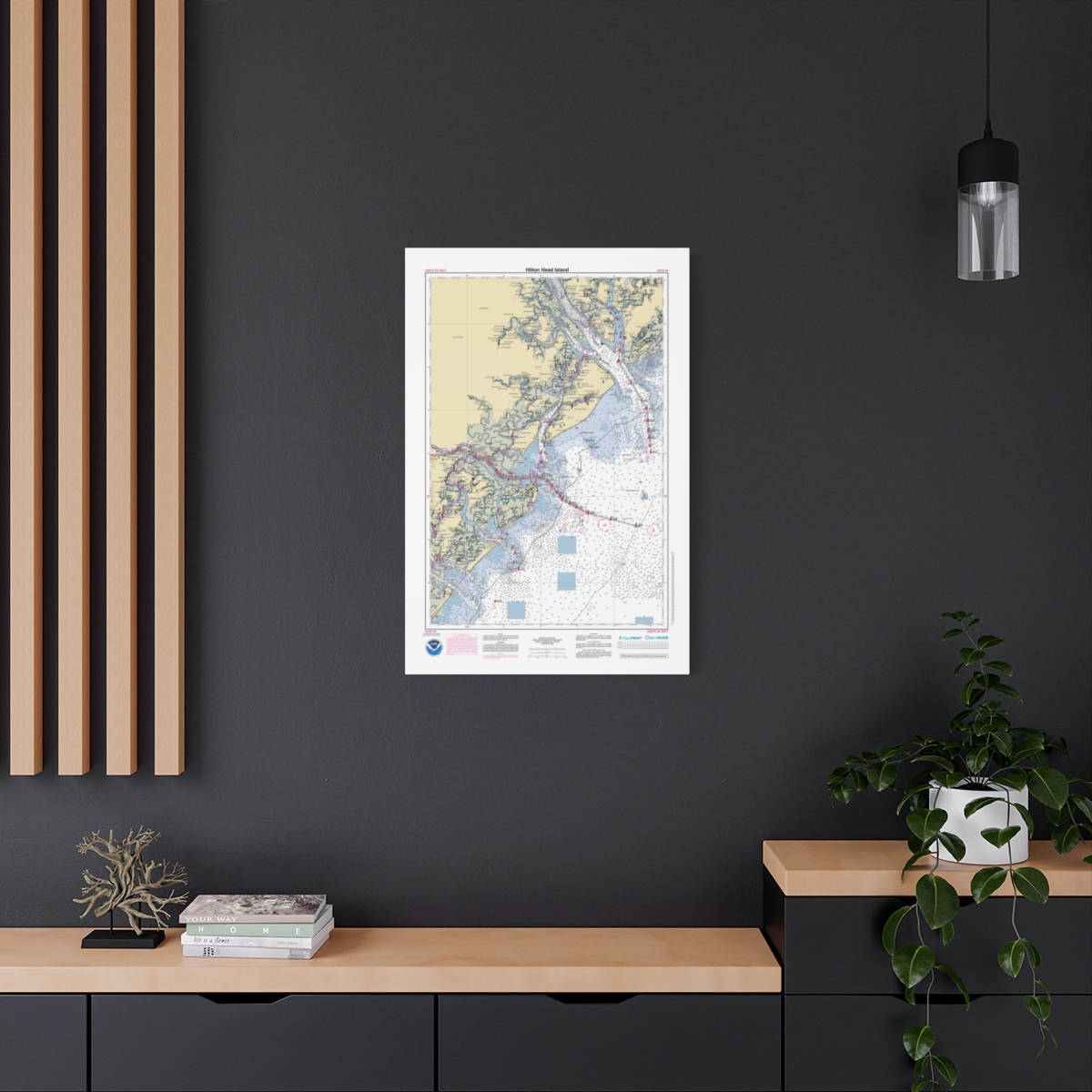 Canvas Custom Chart of Hilton Head Island - NOAA Nautical Chart 22" x 34"